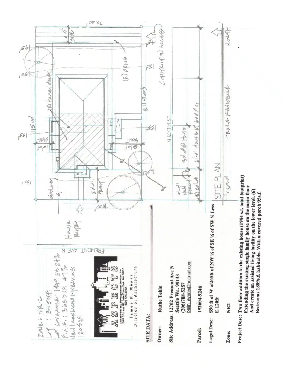 Site plan for 12702 Fremont Ave N