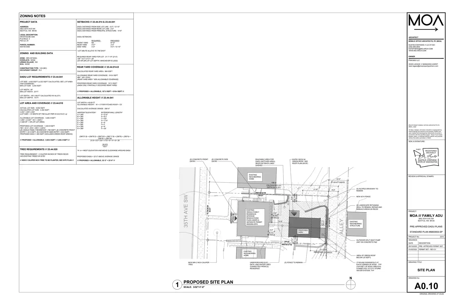 Site plan for 3850 35th Ave SW