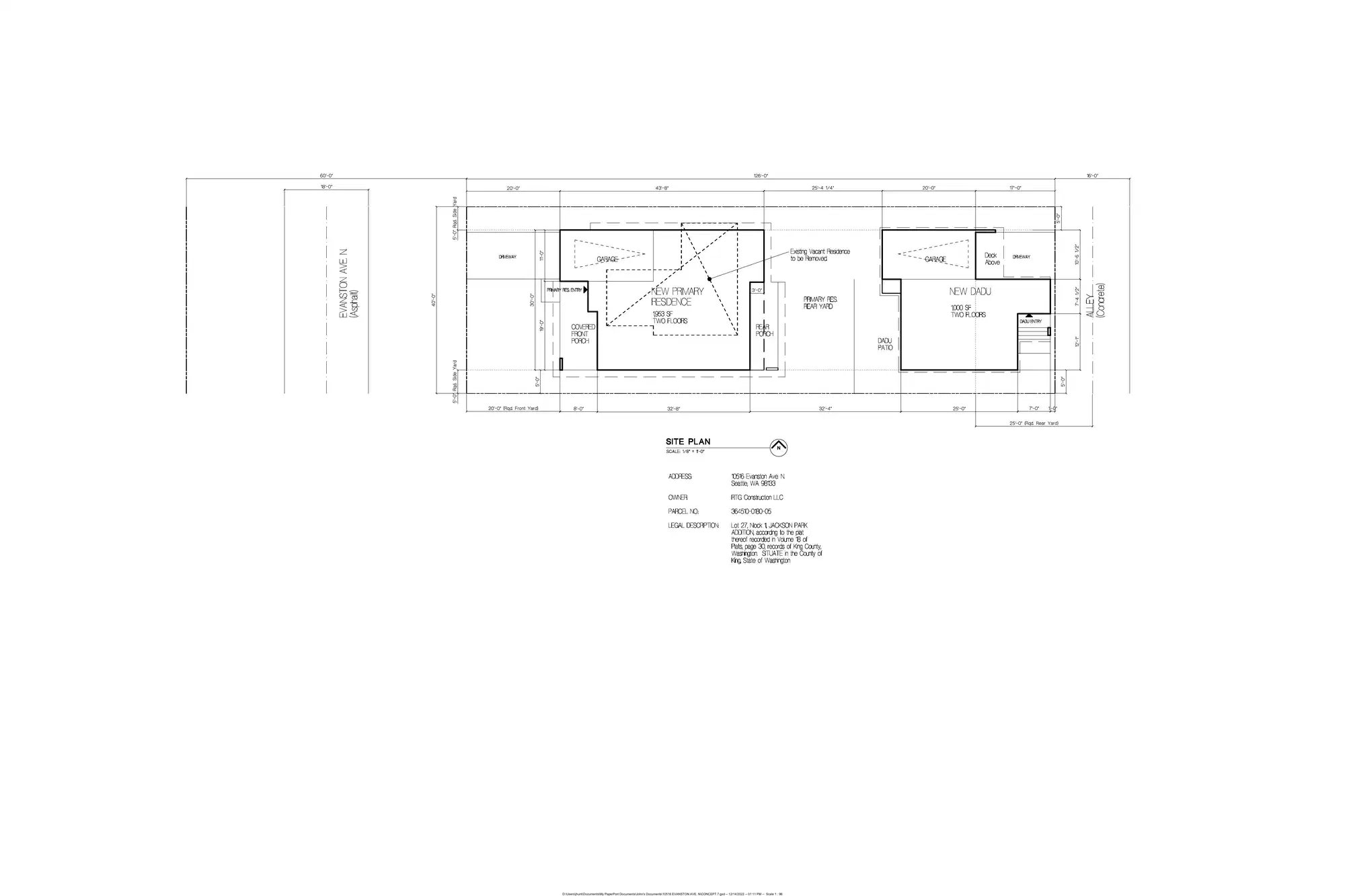 Site plan for 10516 Evanston Ave N