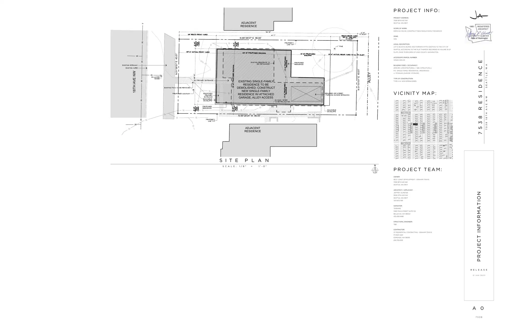 Site plan for 7538 18th Ave NW
