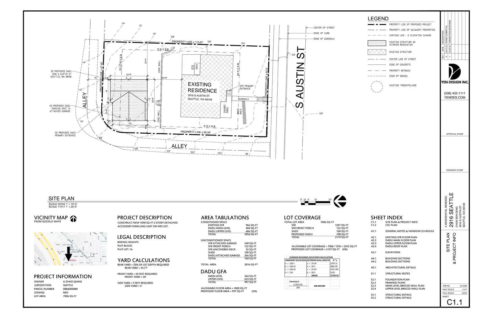 Site plan for 2916 S Austin St
