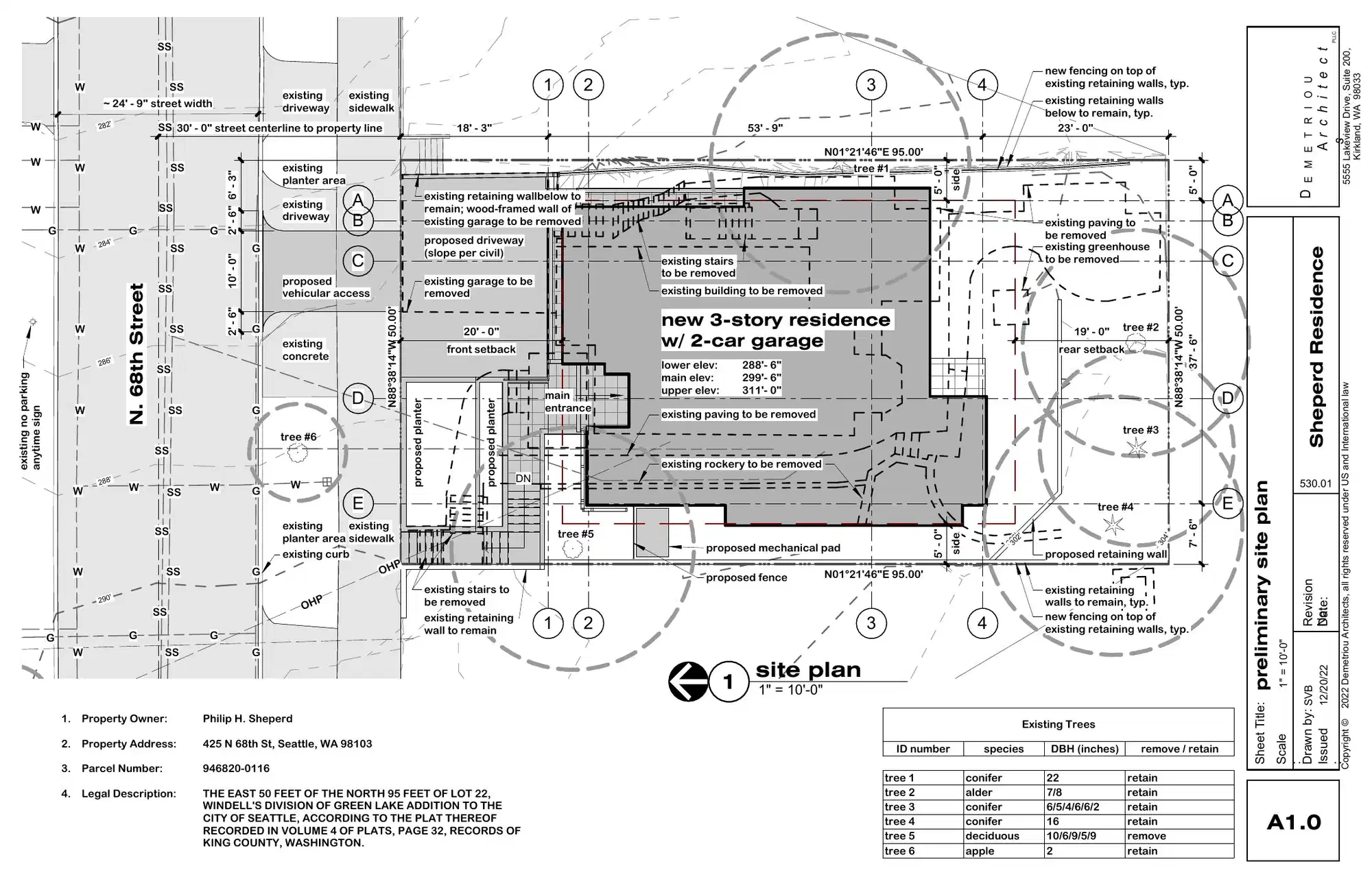 Site plan for 425 N 68th St