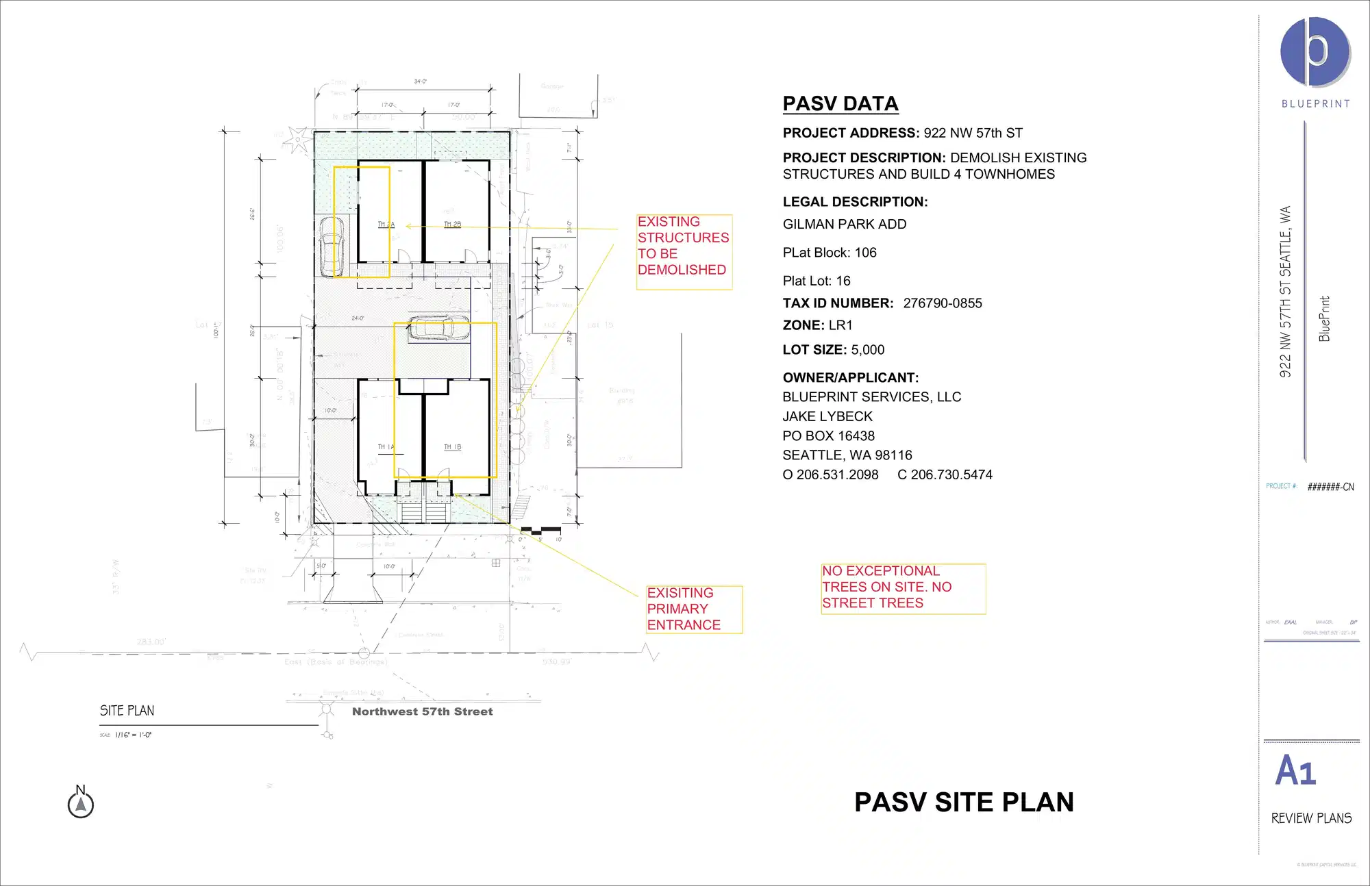 Site plan for 922 NW 57th St