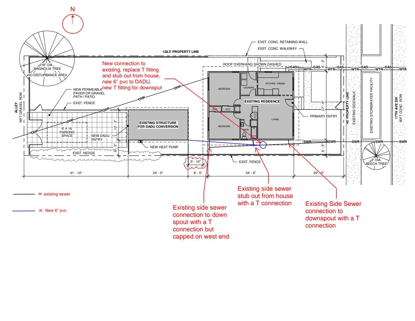 Site plan for 8819 B 17th Ave SW