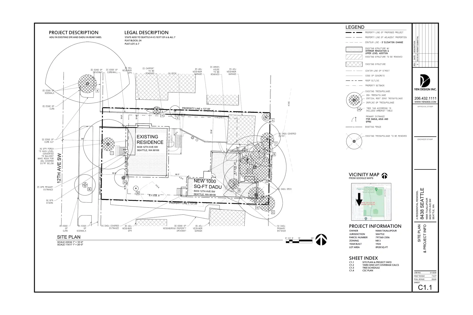 Site plan for 8438 12th Ave SW
