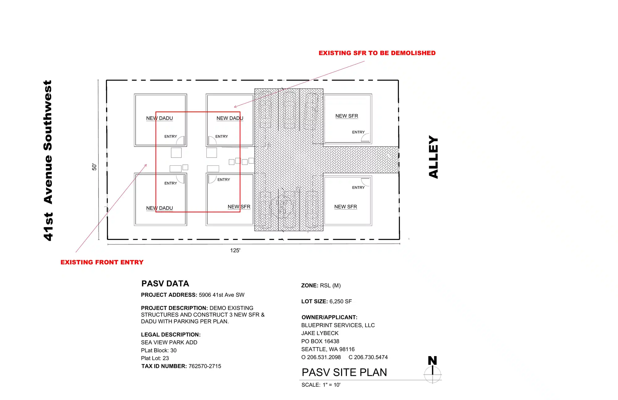 Site plan for 5906 C 41st Ave SW