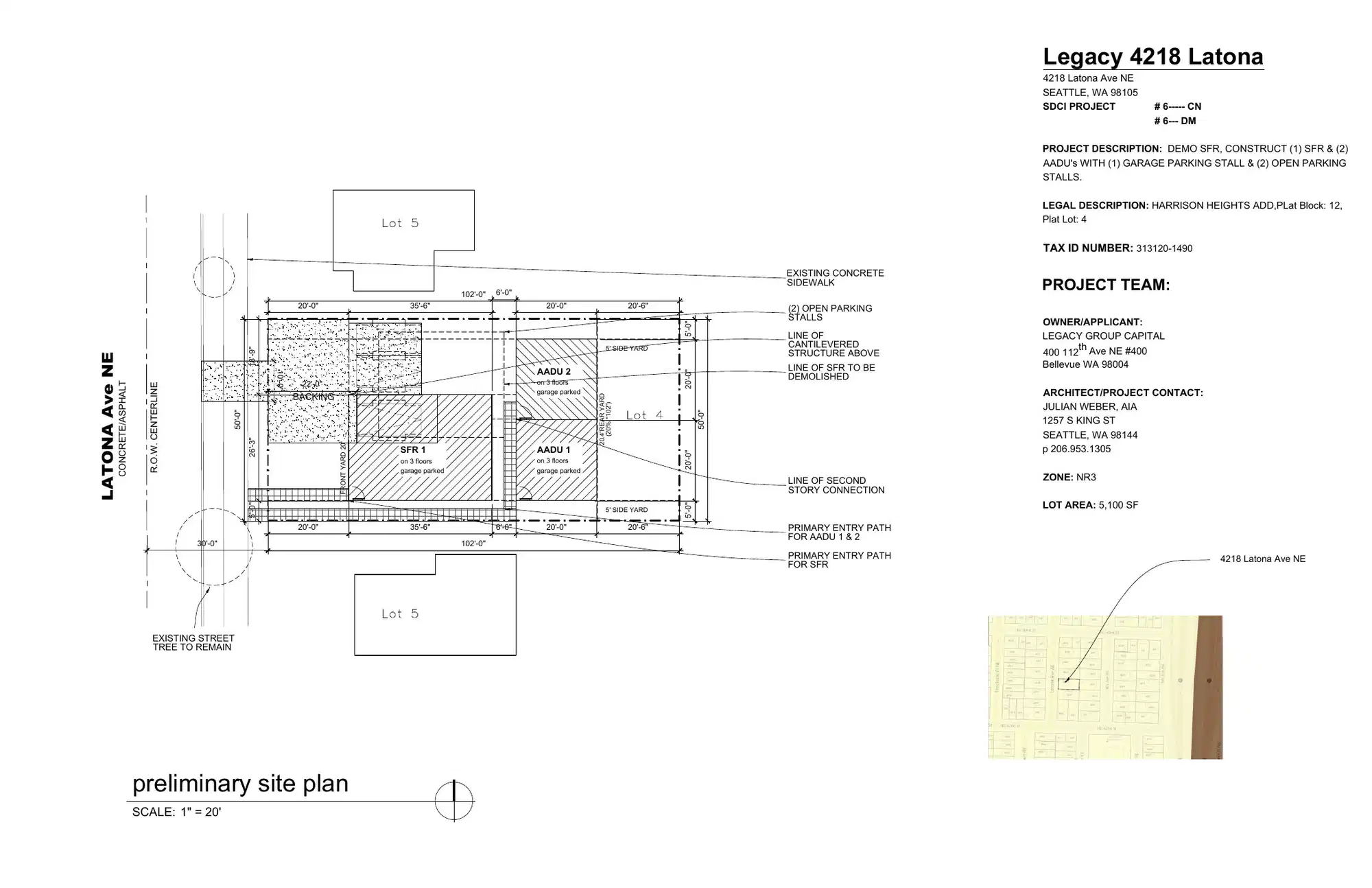 Site plan for 4216 Latona Ave NE