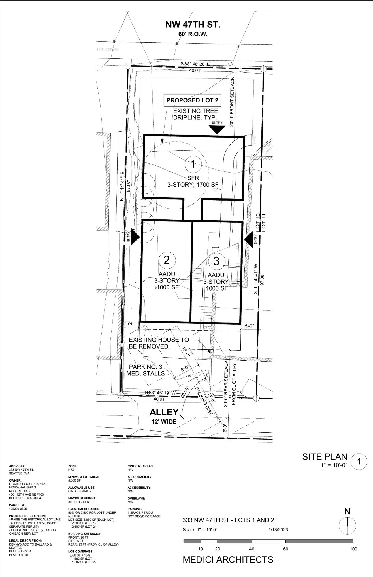 Site plan for 333 NW 47th St