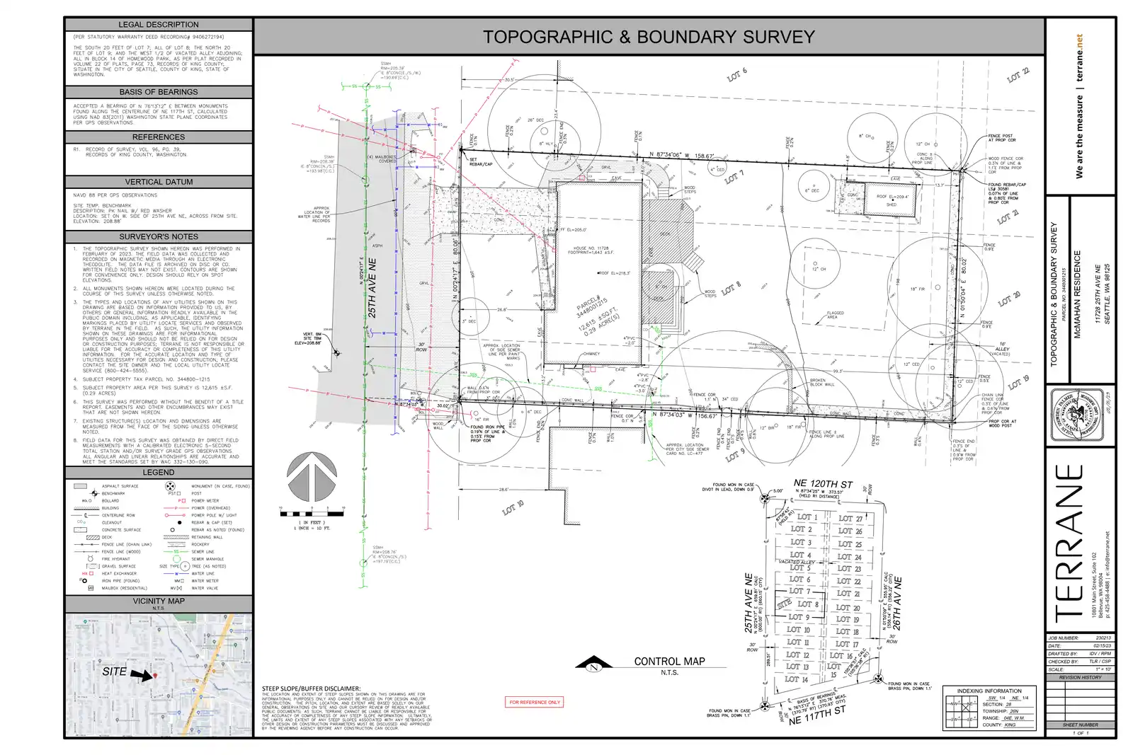 Site plan for 11726 25th Ave NE