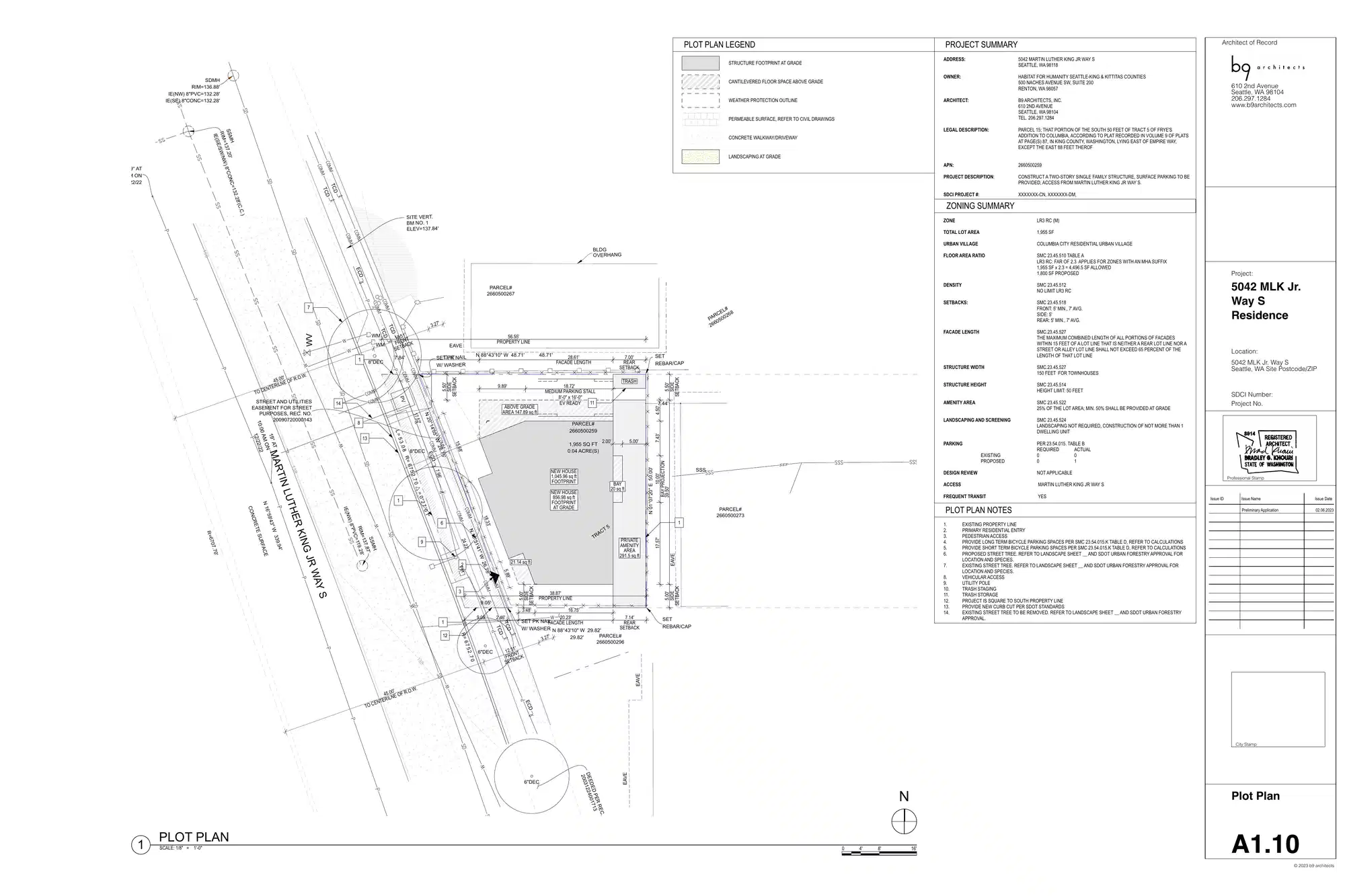 Site plan for 5042 M L King Jr Way S