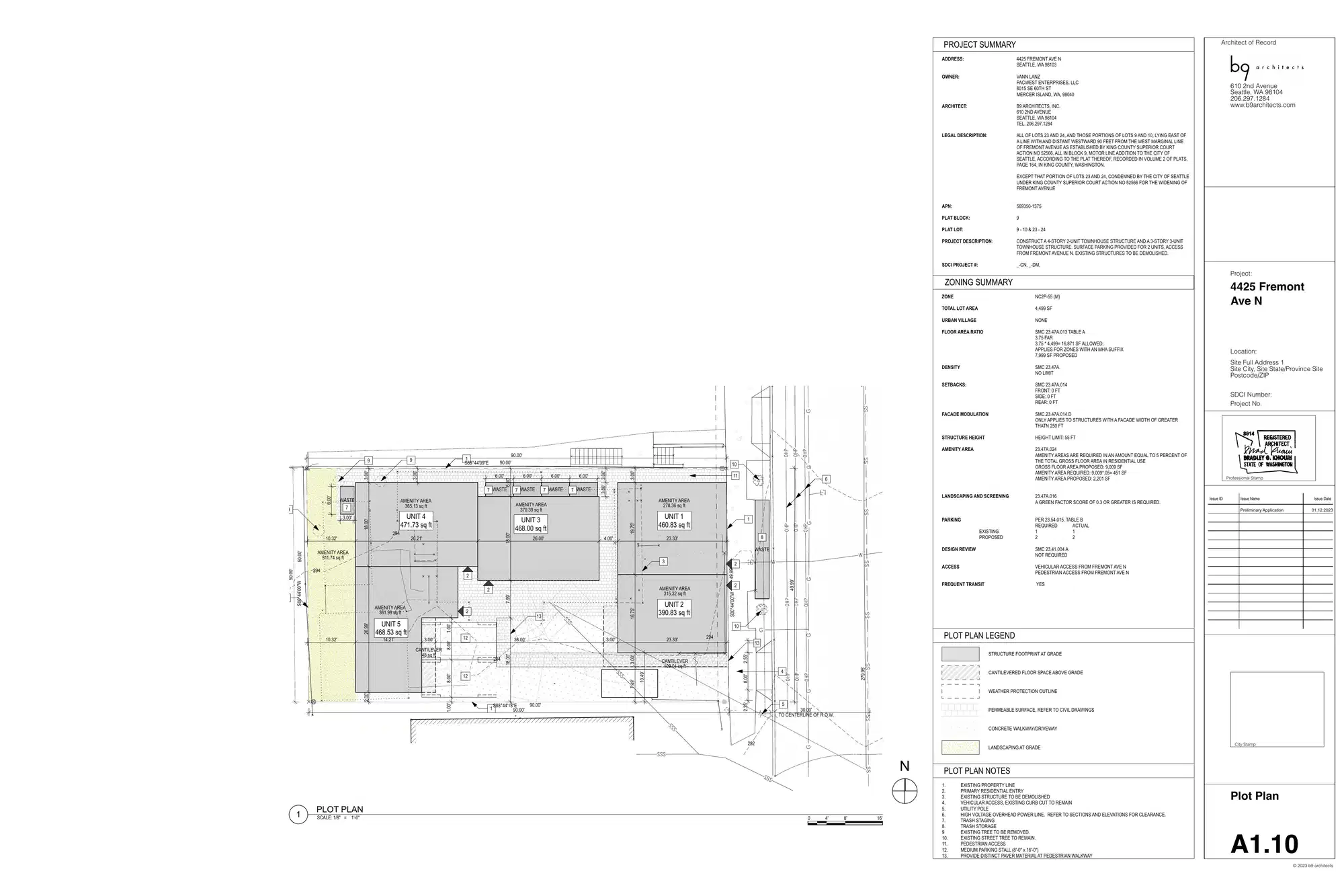 Site plan for 4425 Fremont Ave N