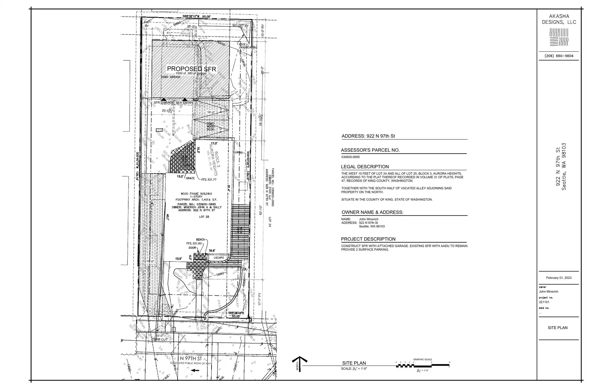 Site plan for 922 N 97th St