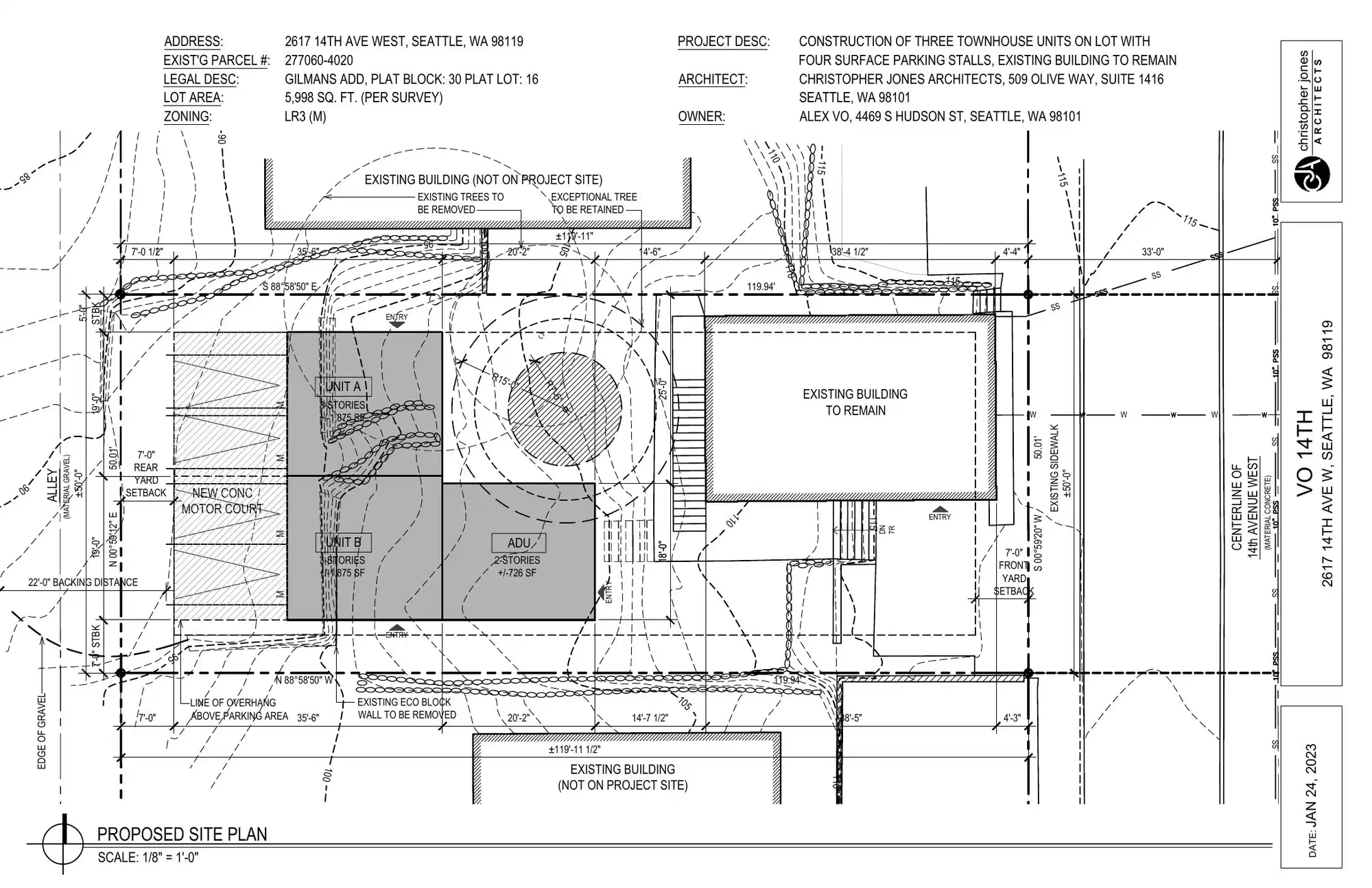 Site plan for 2617 14th Ave W