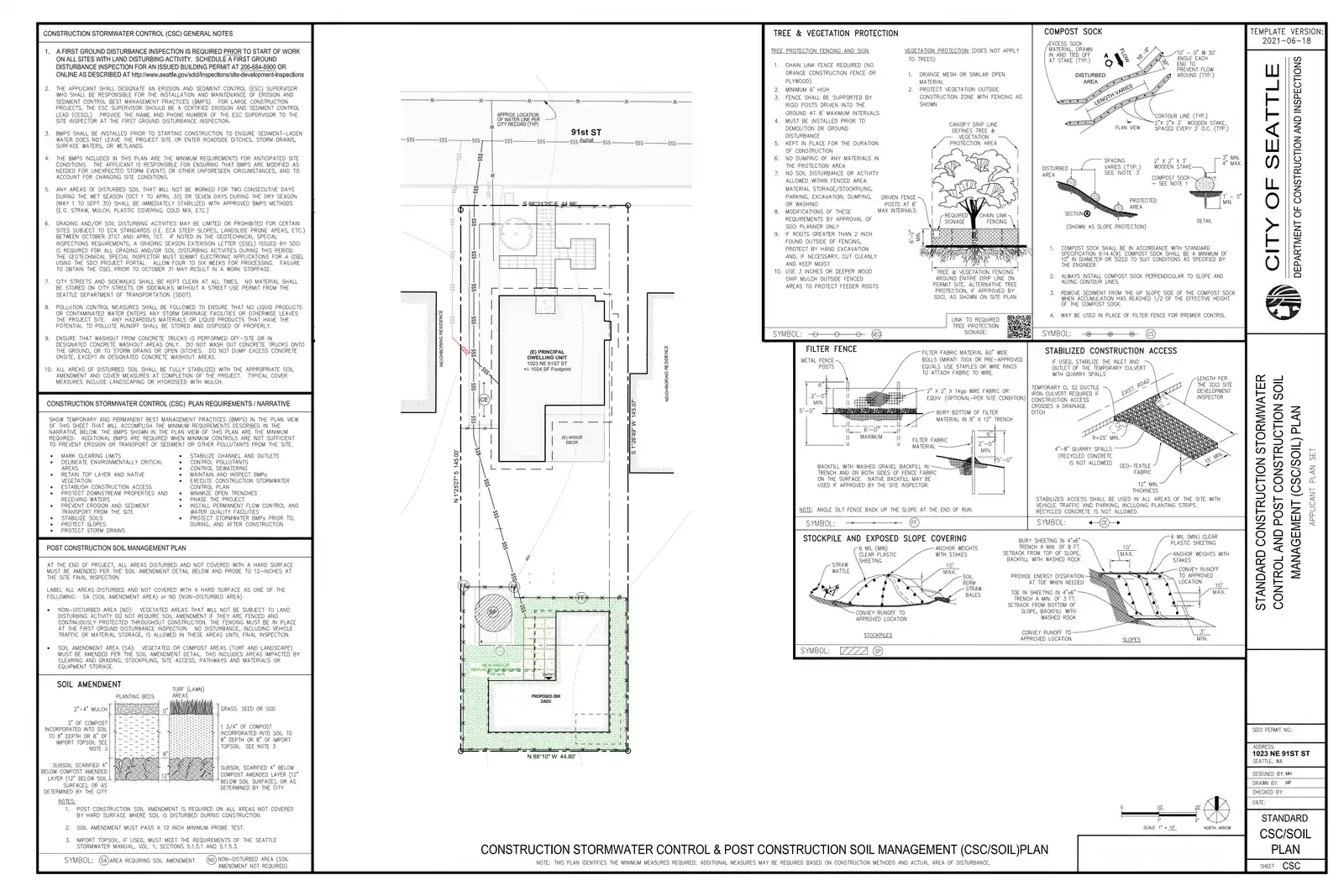 Site plan for 1025 NE 91st St