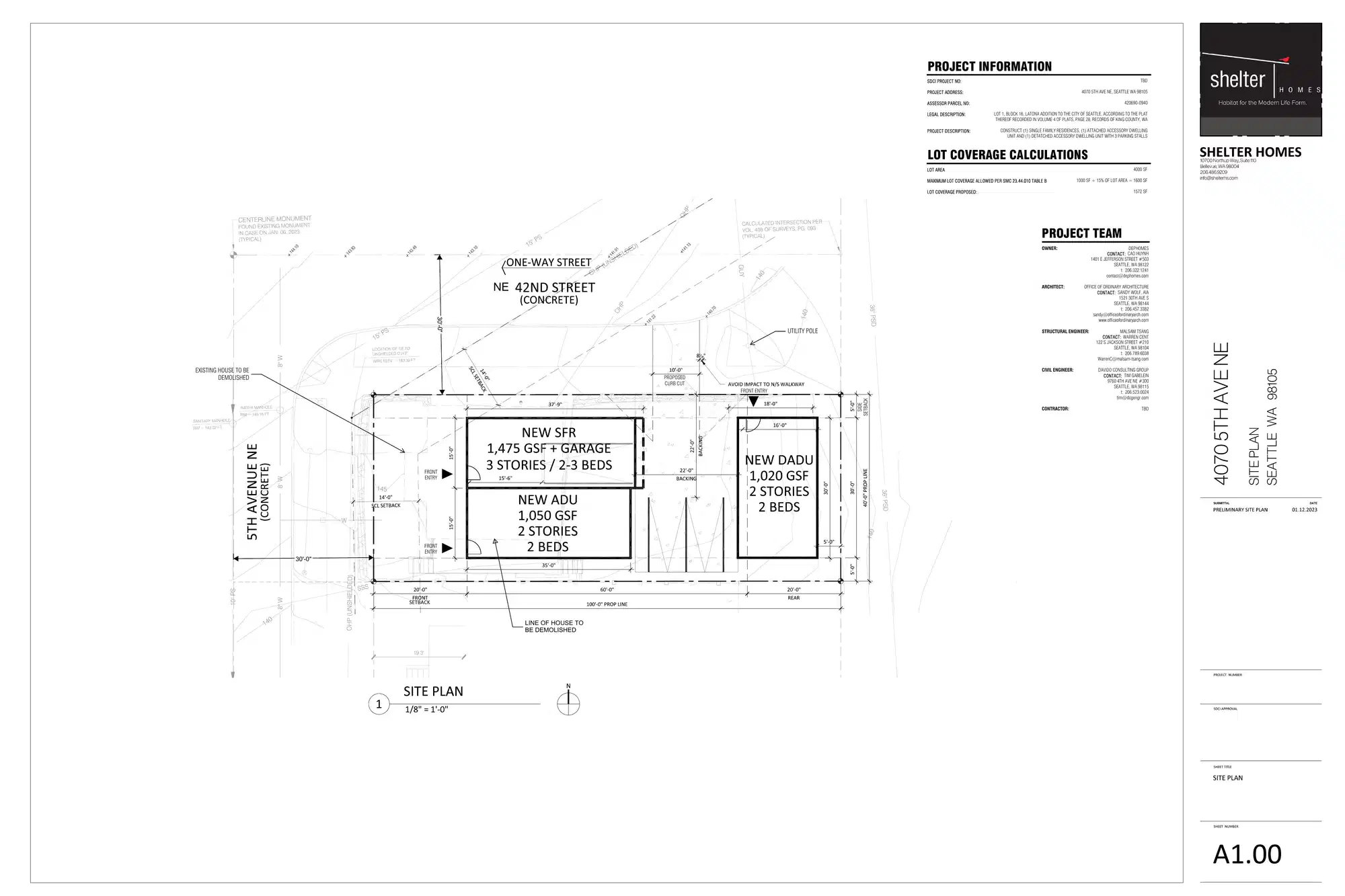 Site plan for 4070 5th Ave NE