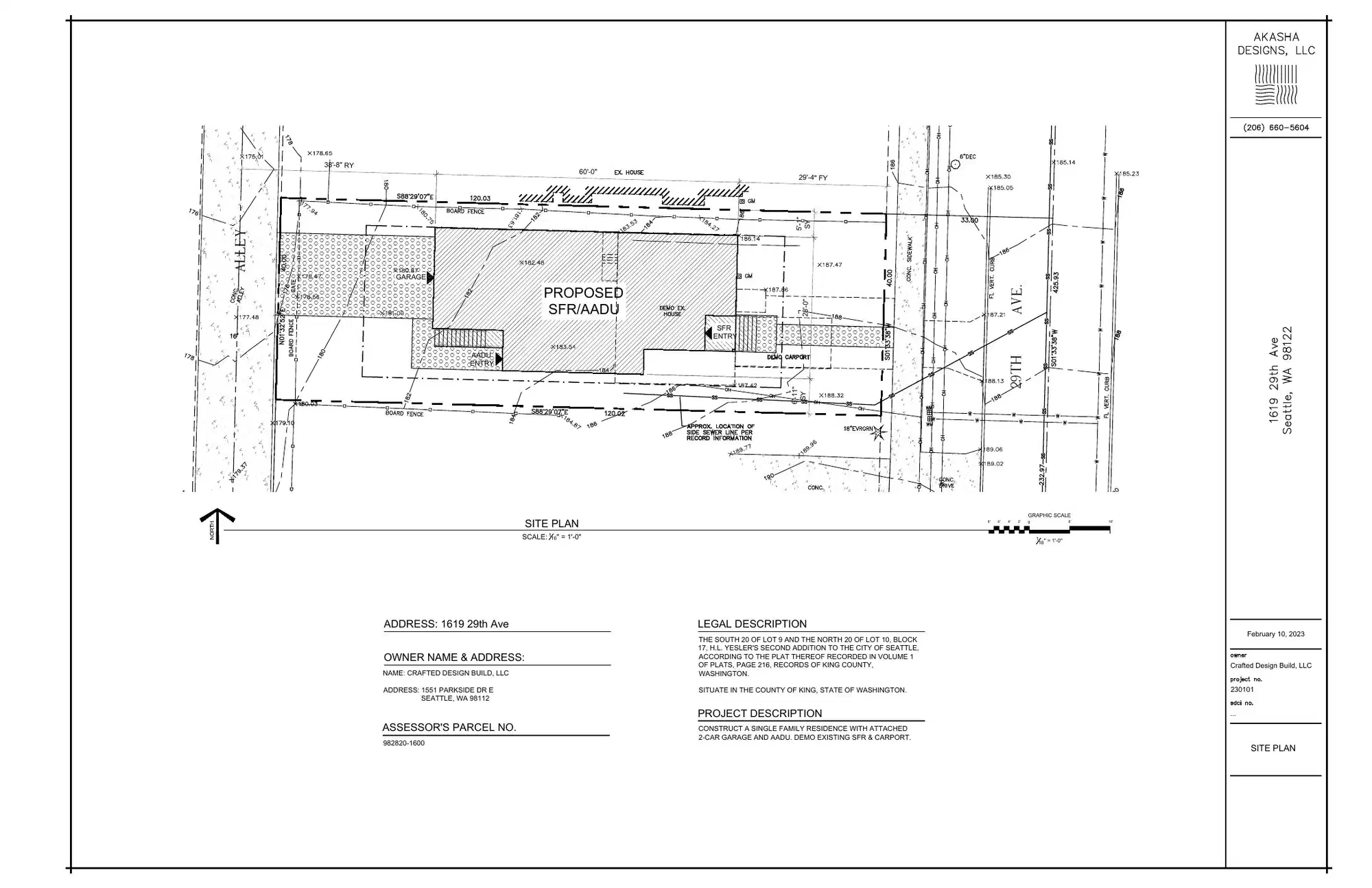 Site plan for 1619 29th Ave
