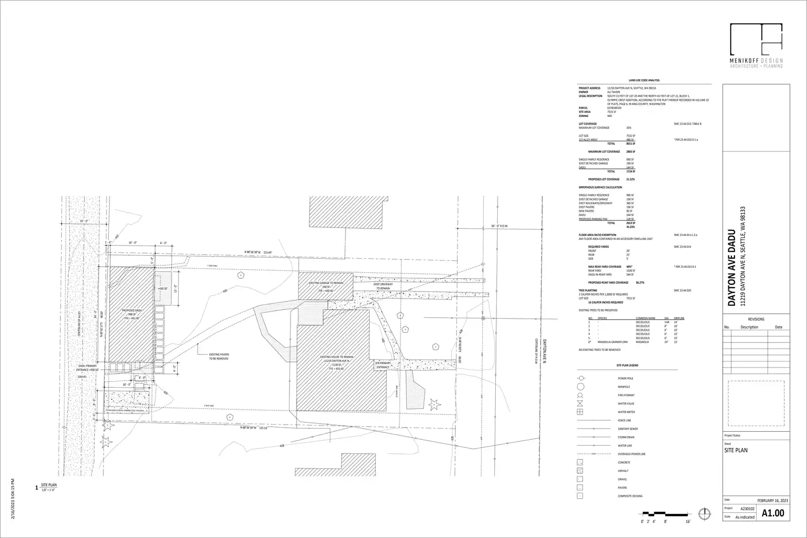 Site plan for 11217 Dayton Ave N