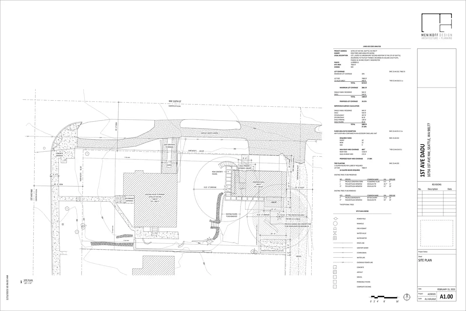 Site plan for 109 N 110th St