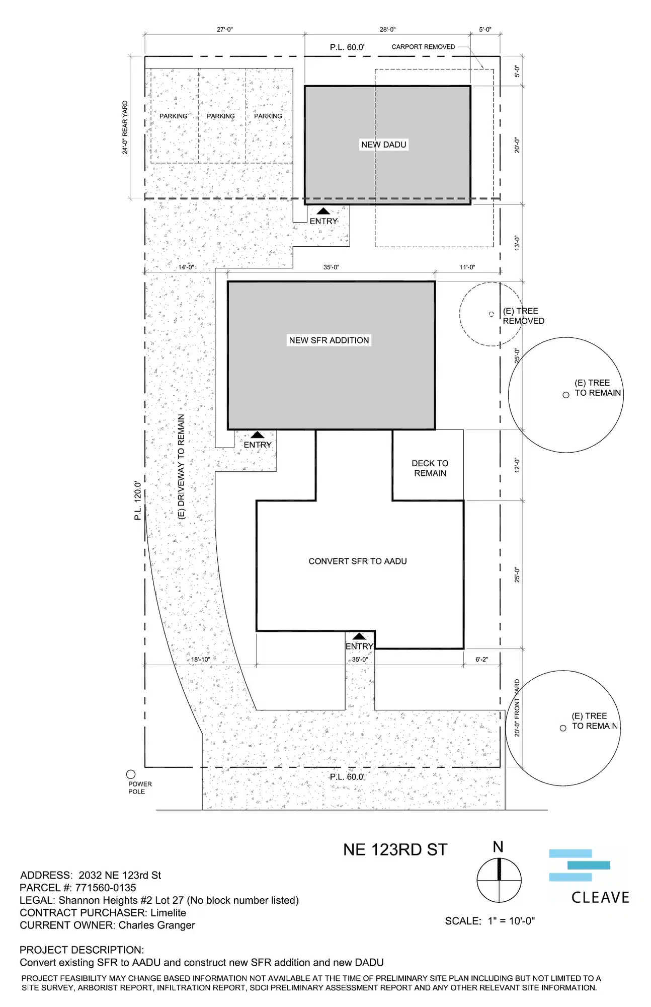 Site plan for 2032 NE 123rd St