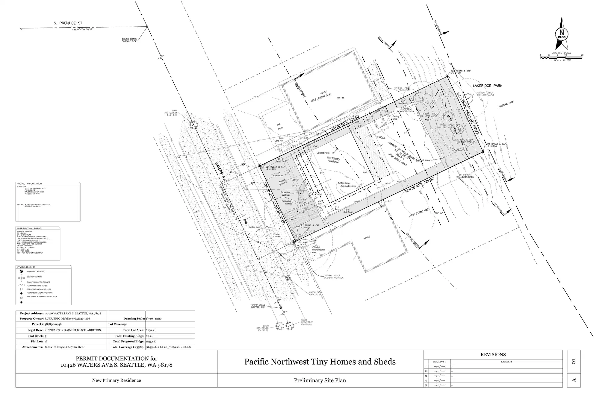 Site plan for 10426 Waters Ave S