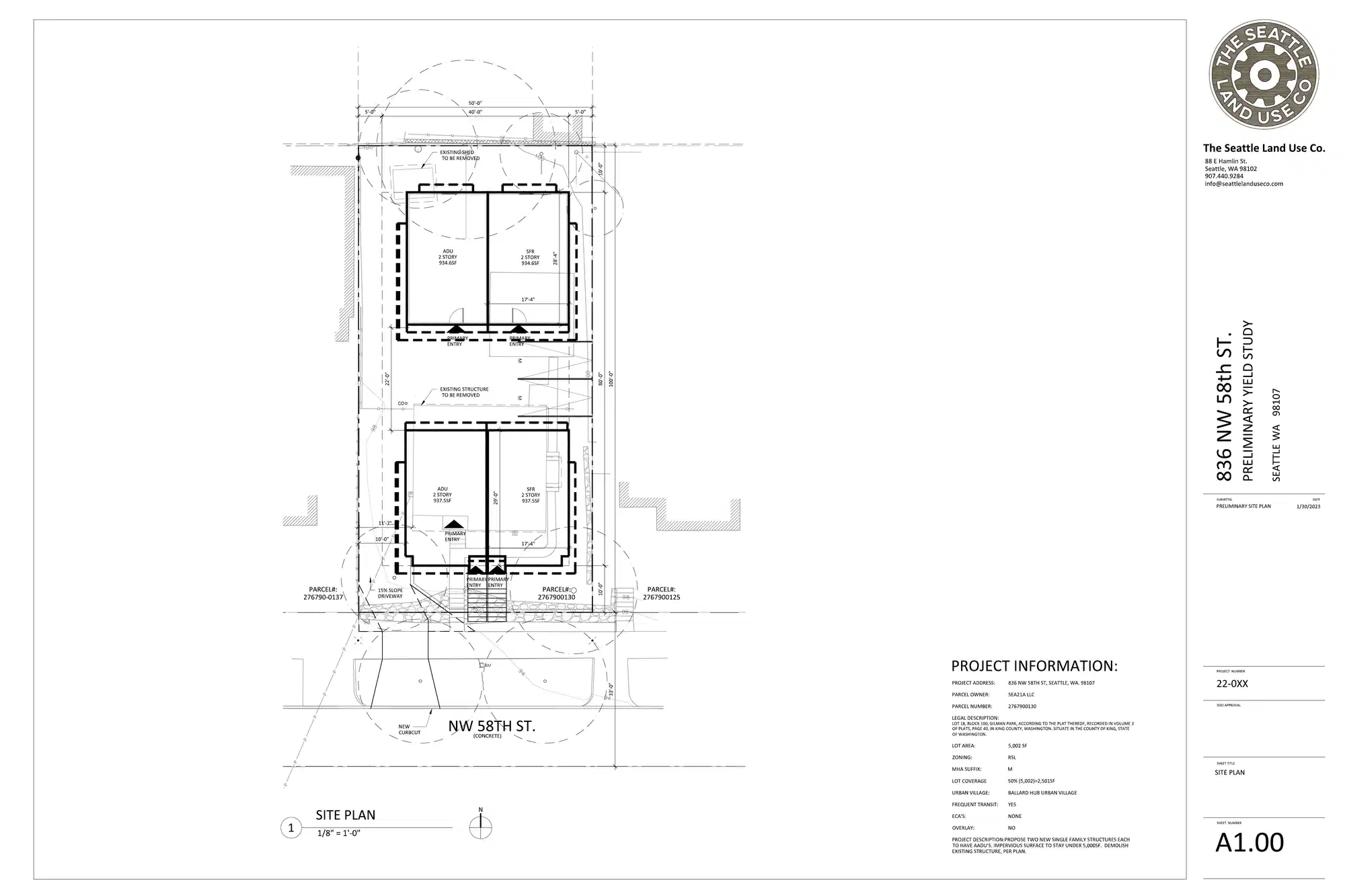 Site plan for 836 NW 58th St