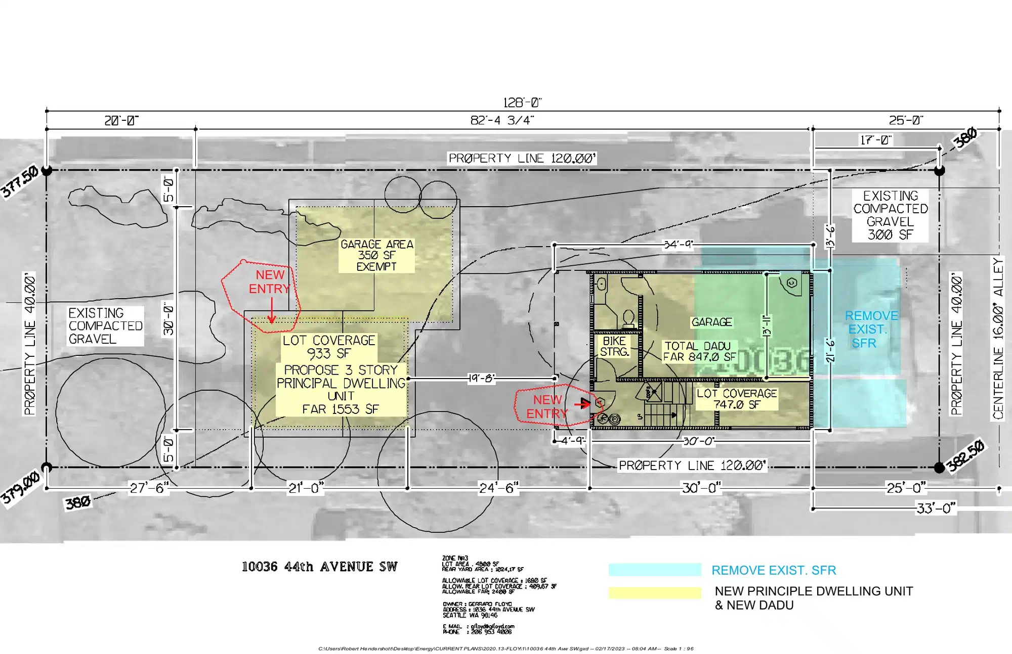 Site plan for 10036 44th Ave SW