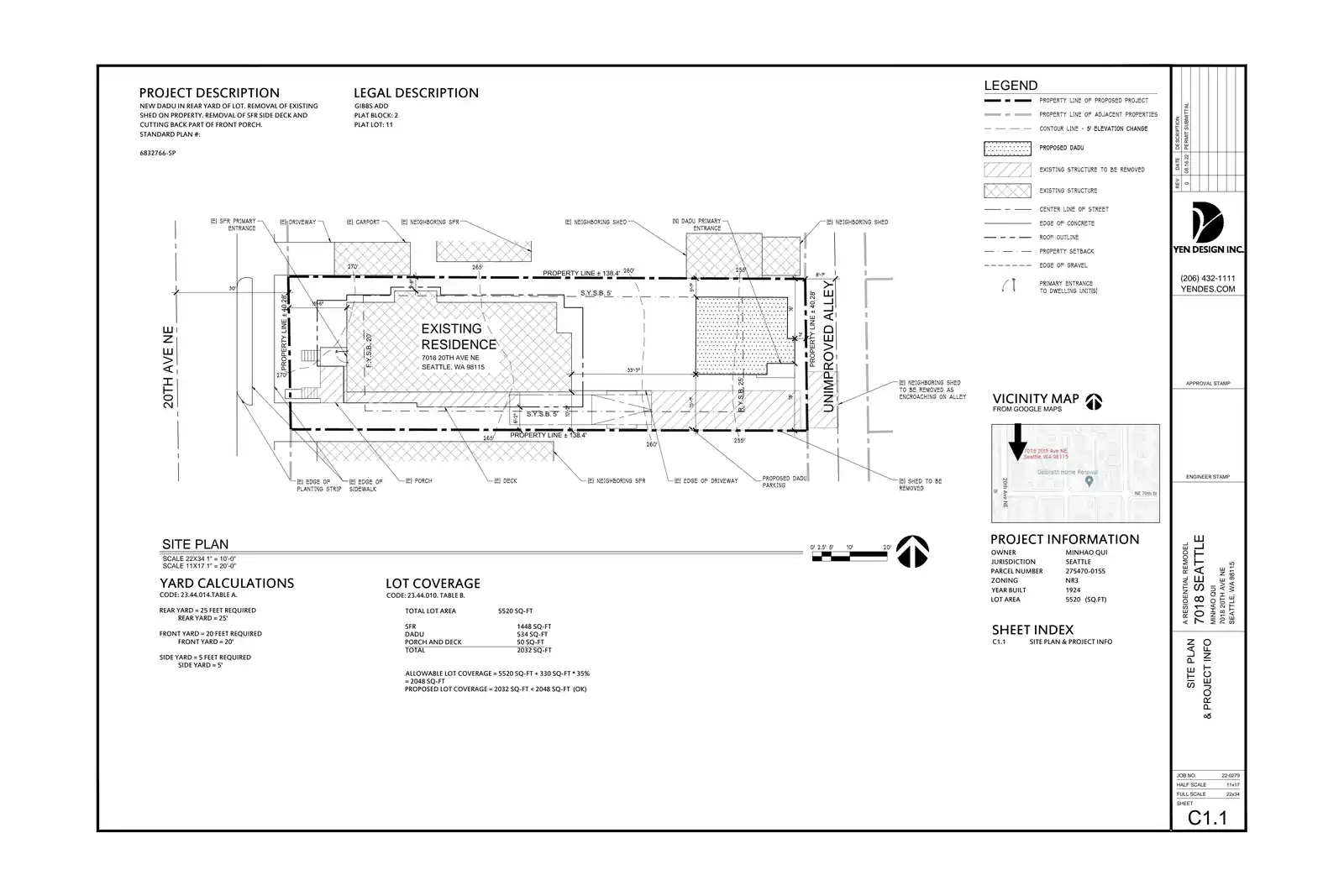 Site plan for 7018 20th Ave NE