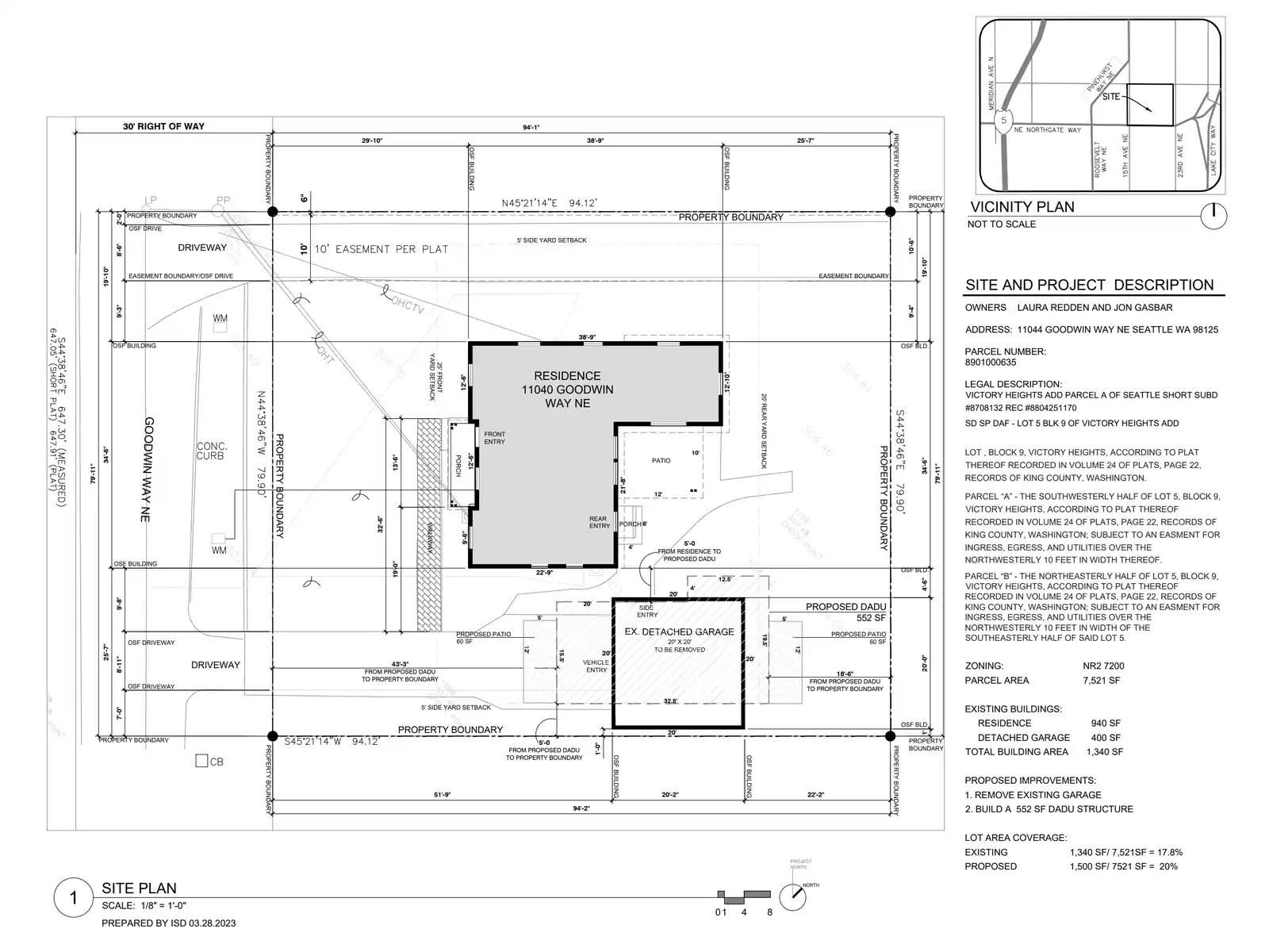 Site plan for 11042 Goodwin Way NE