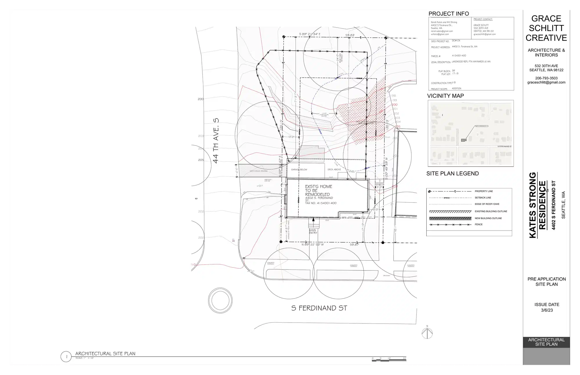 Site plan for 4402 S Ferdinand St