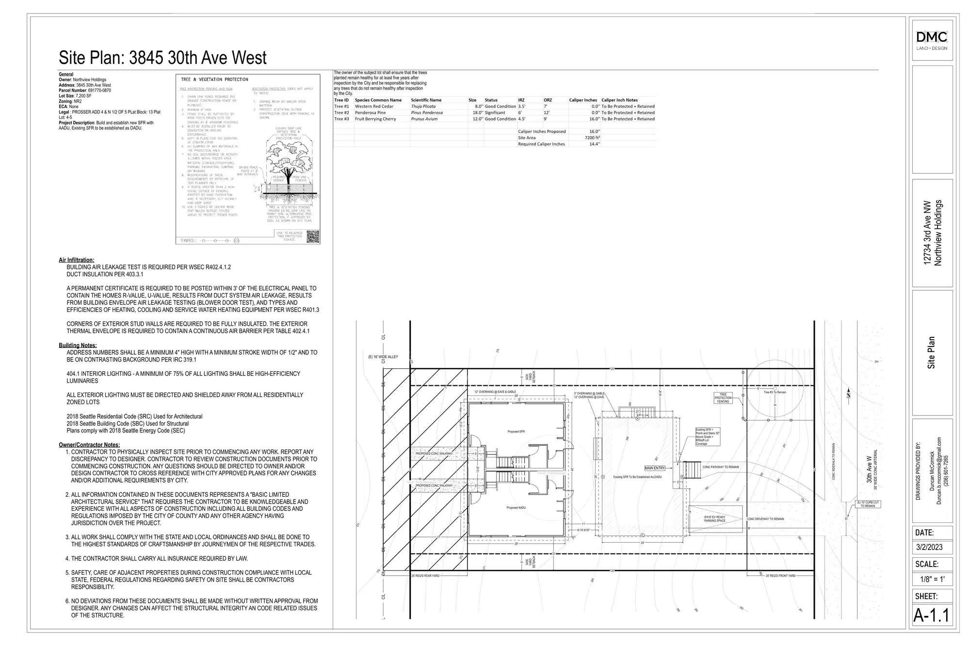 Site plan for 3847 30th Ave W