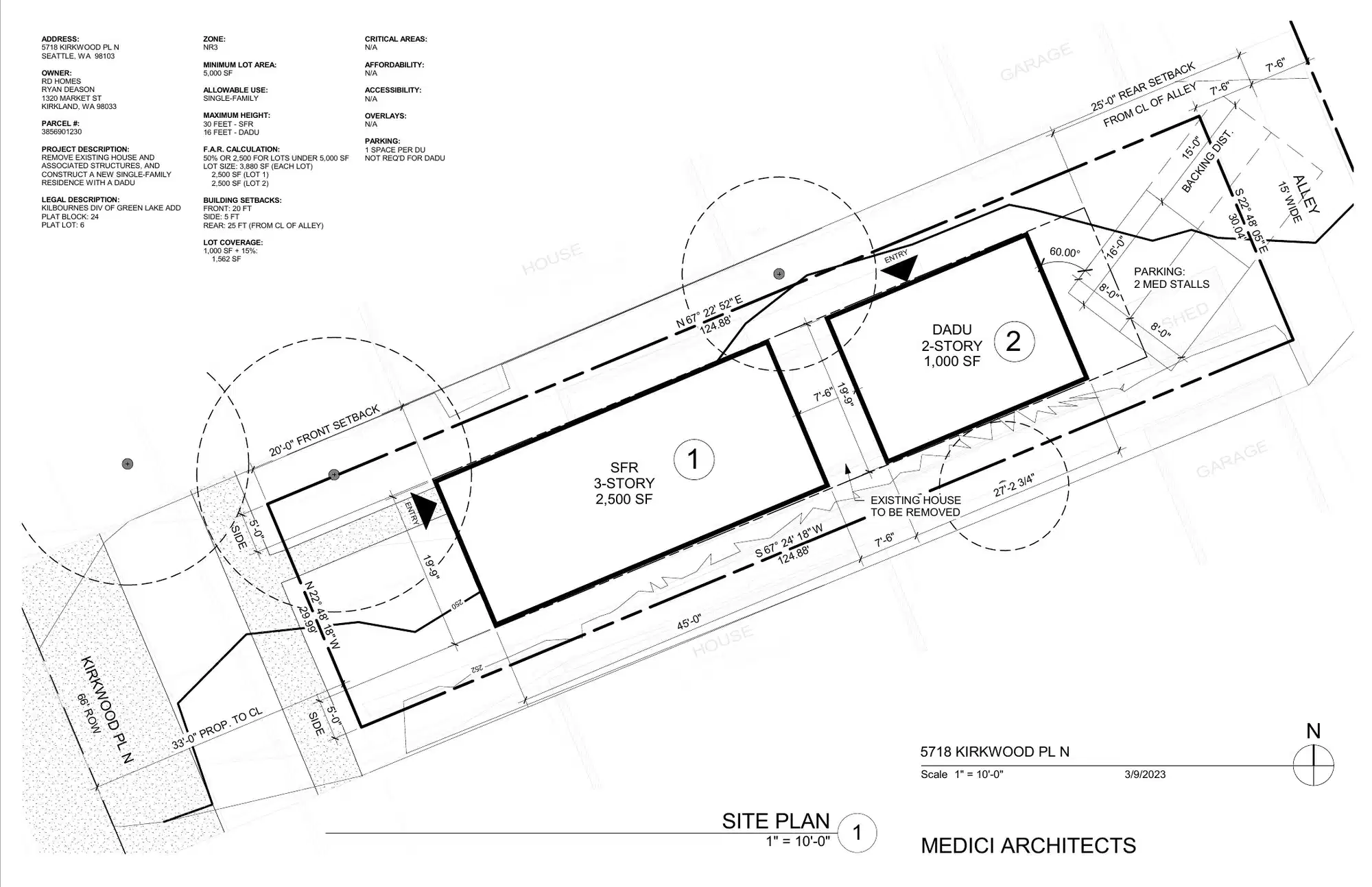Site plan for 5716 Kirkwood Pl N