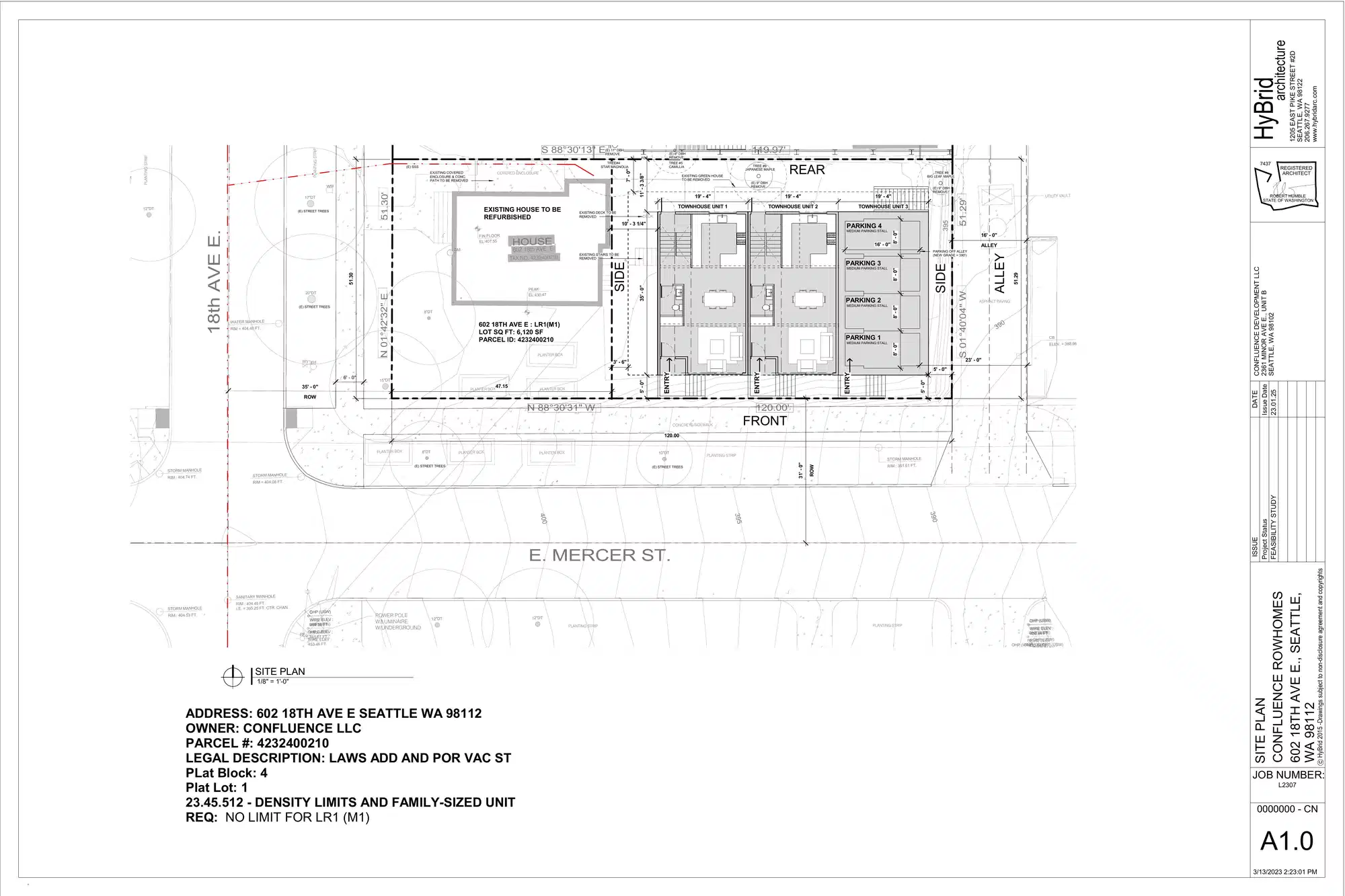 Site plan for 1806 E Mercer St
