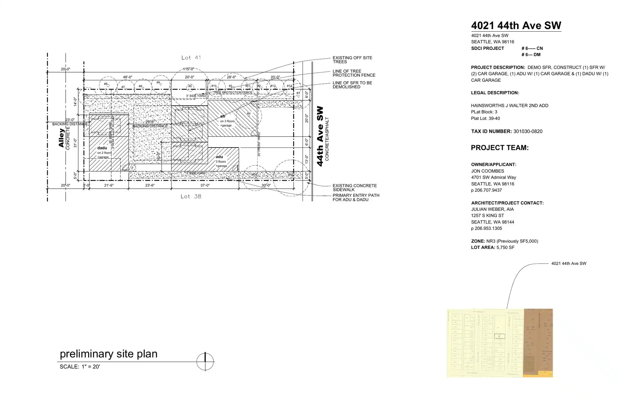 Site plan for 4021 44th Ave SW
