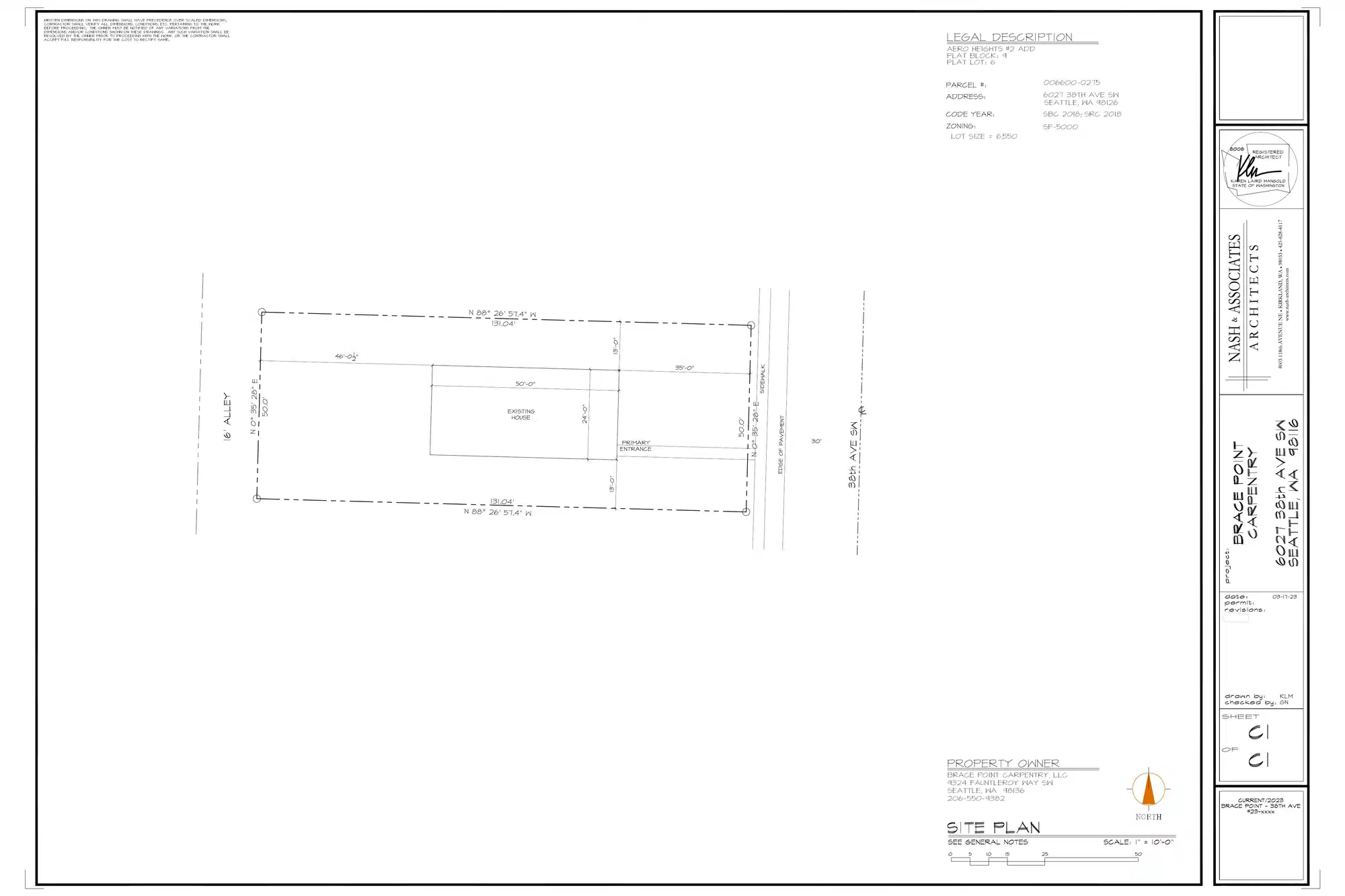 Site plan for 6027 38th Ave SW