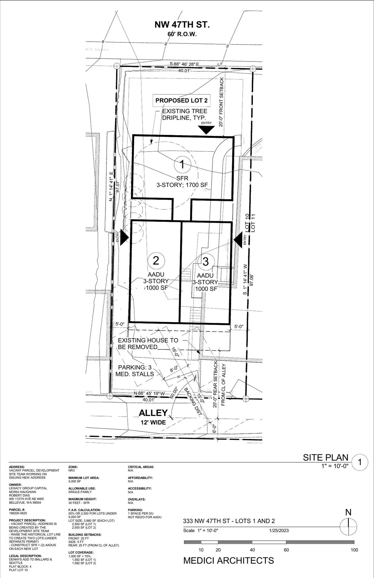 Site plan for 335 NW 47th St