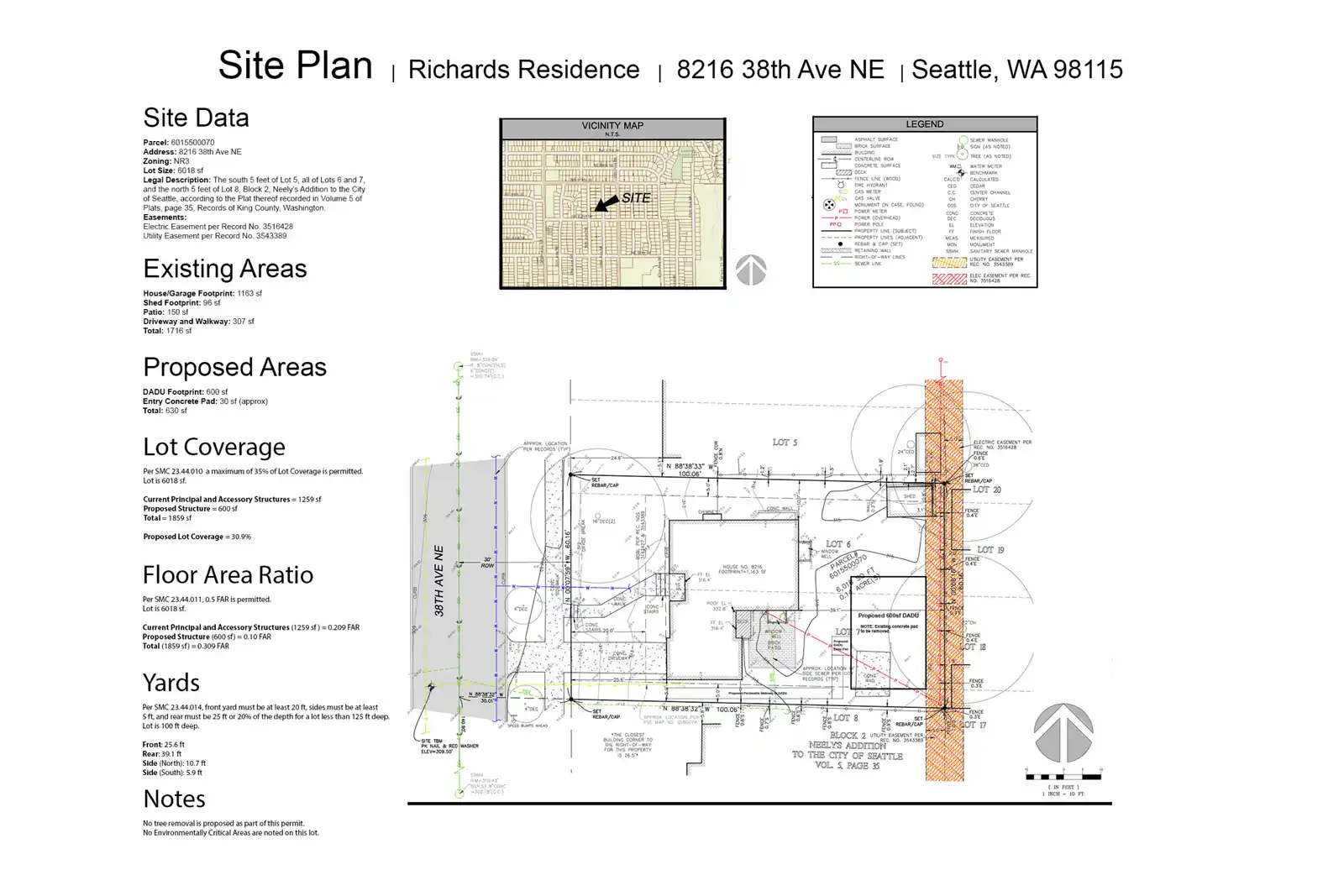 Site plan for 8214 38th Ave NE
