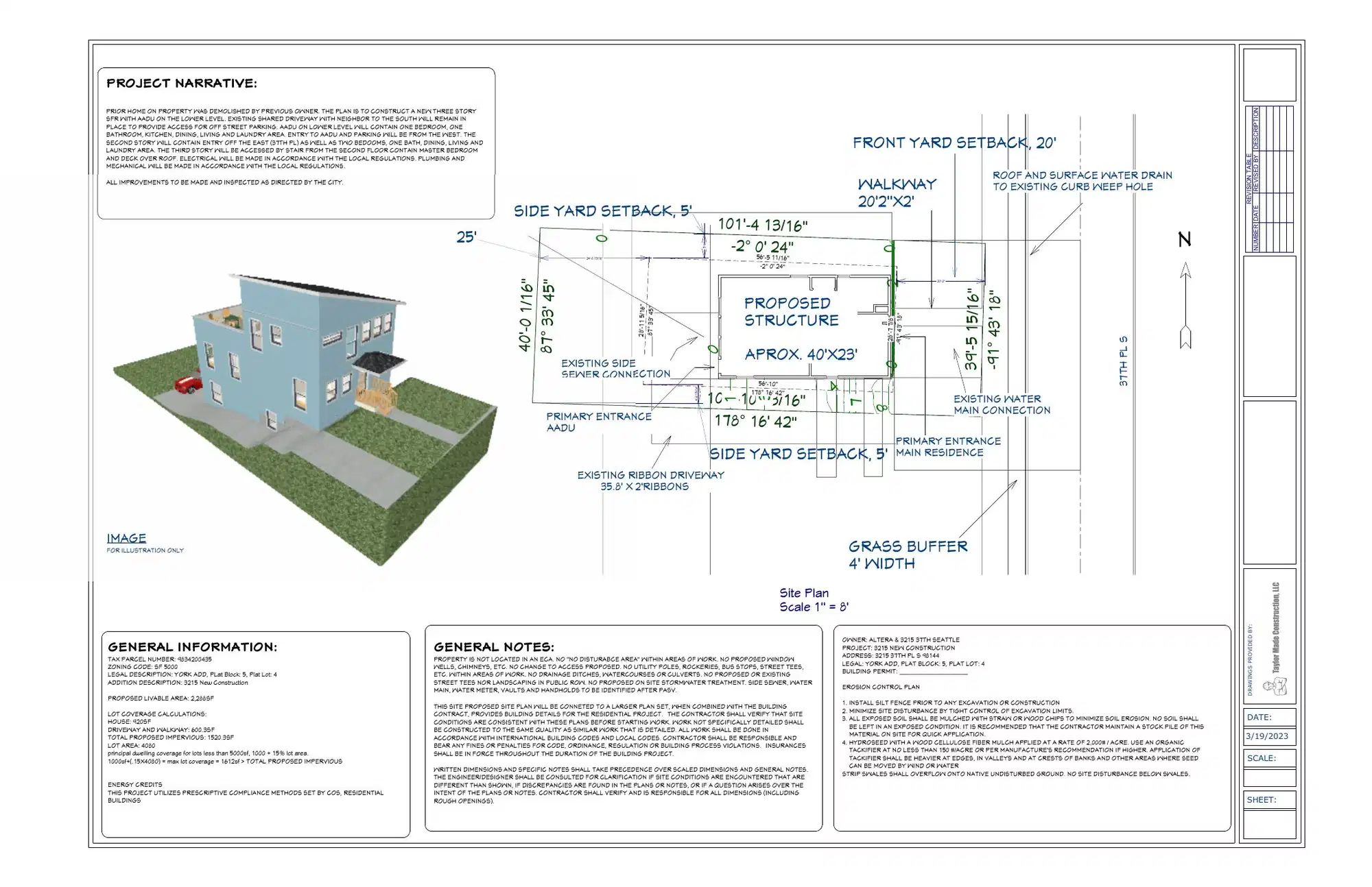 Site plan for 3215 37th Pl S