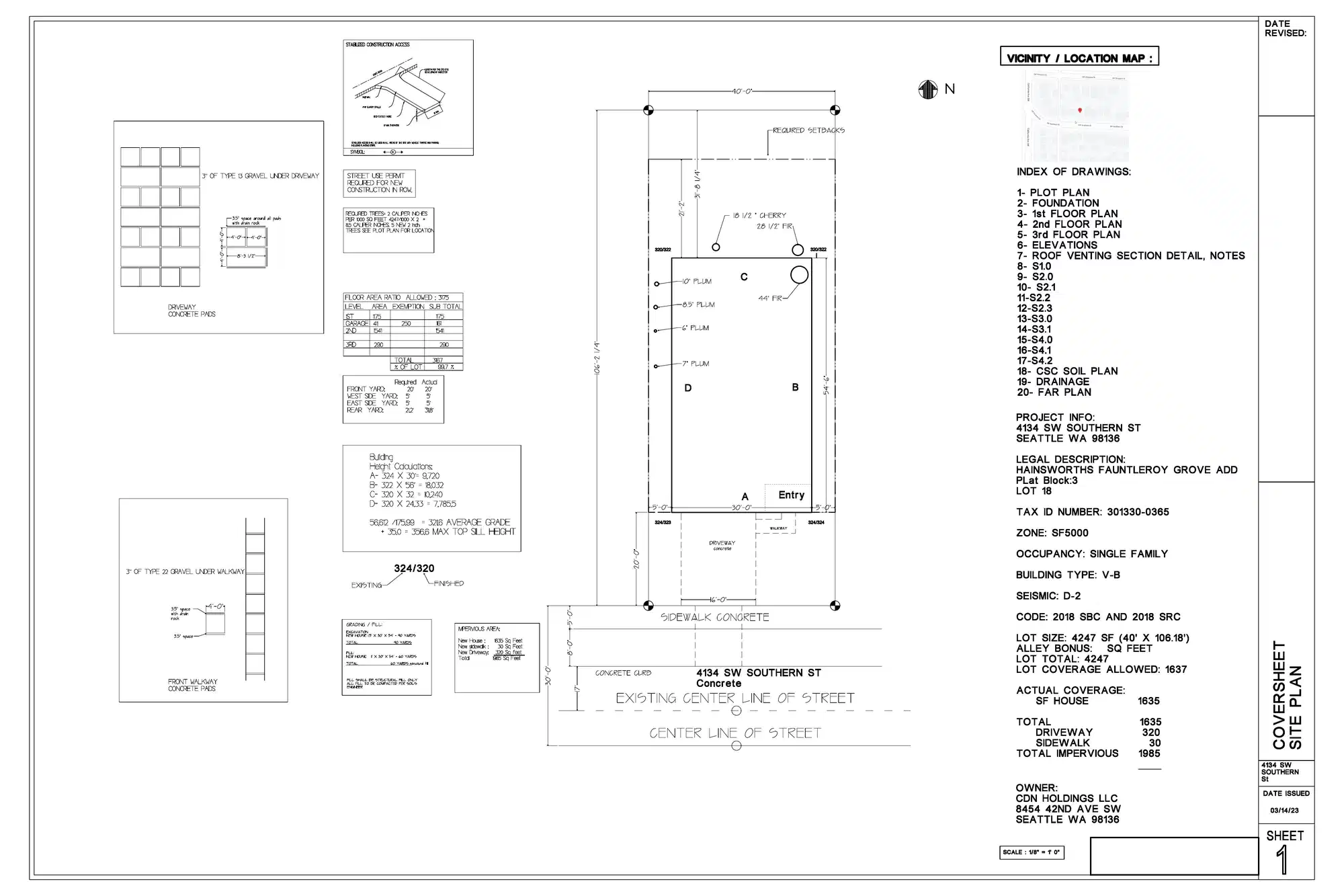 Site plan for 4134 SW Southern St