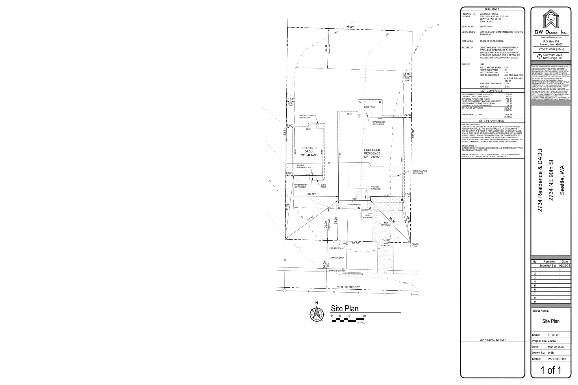 Site plan for 2734 NE 90th St