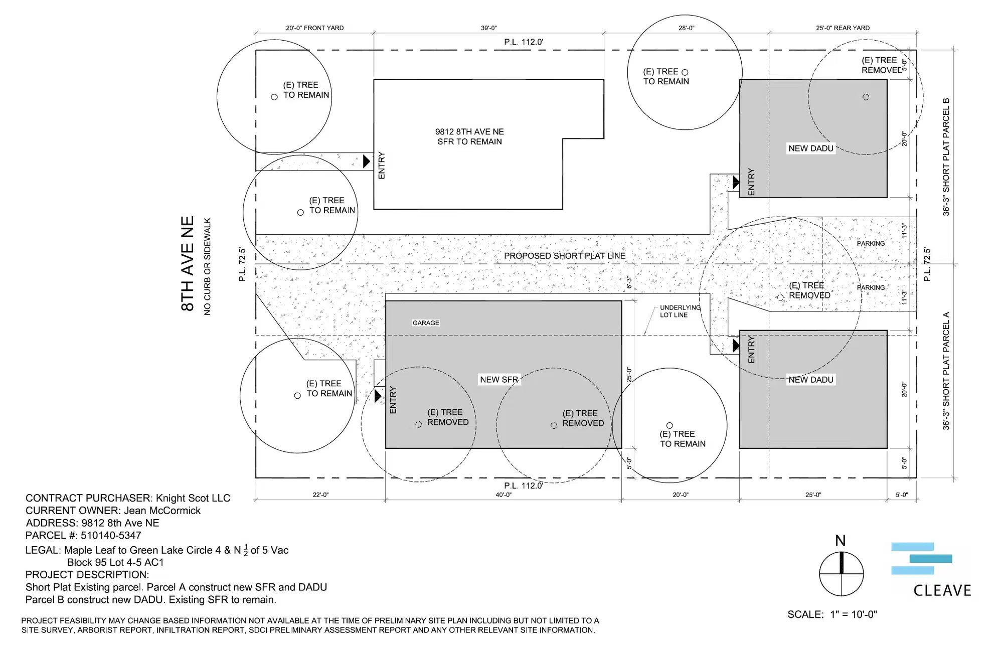 Site plan for 9812 8th Ave NE