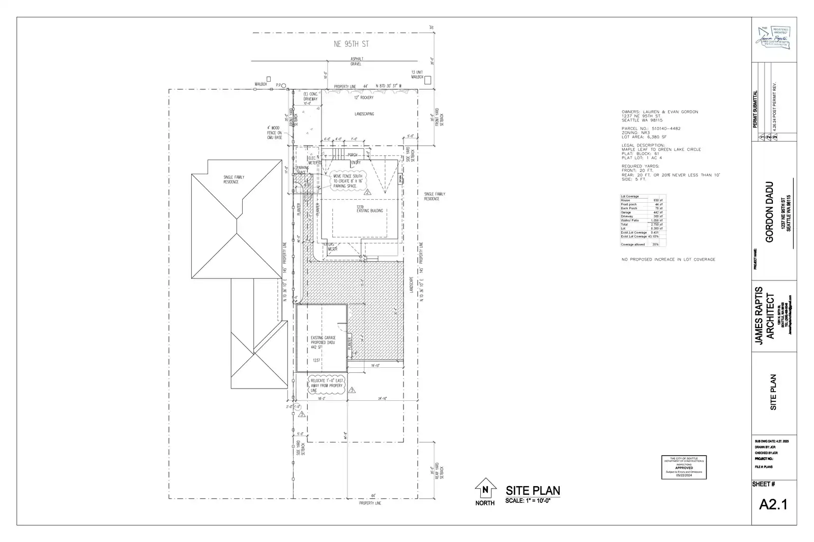 Site plan for 1237 NE 95th St