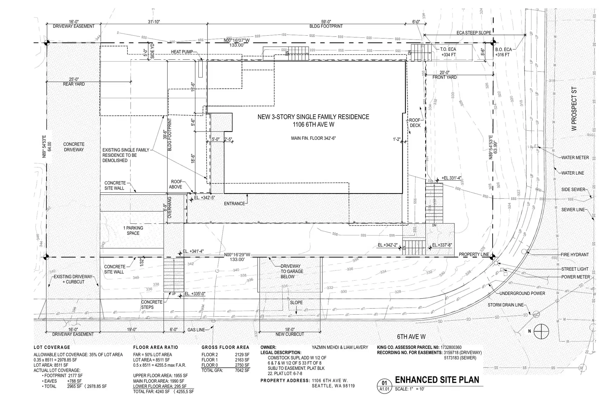 Site plan for 1106 6th Ave W