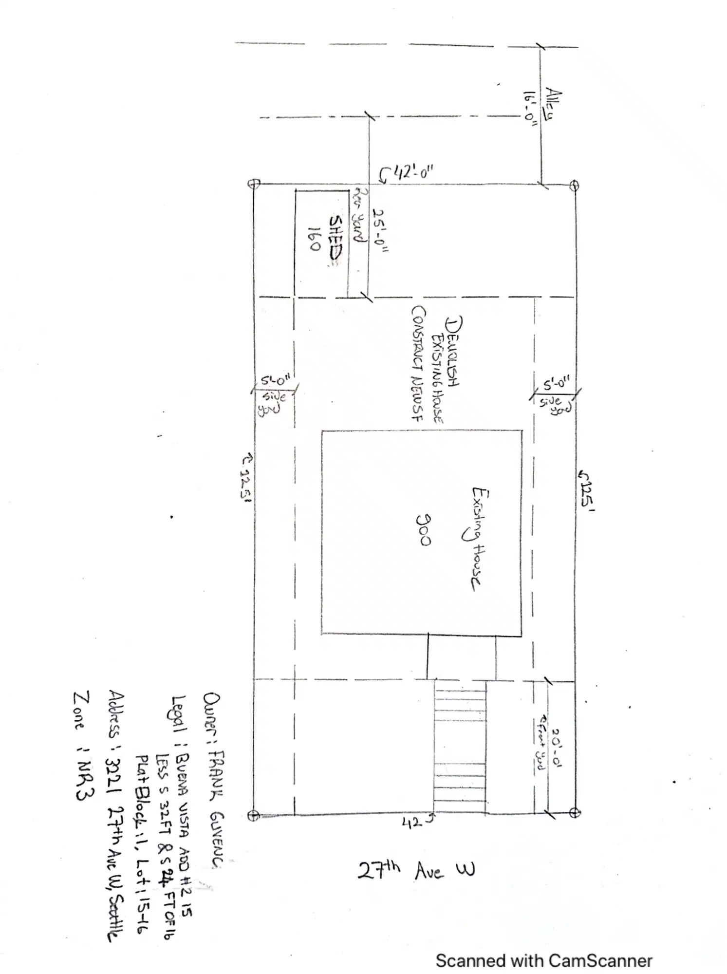Site plan for 3221 27th Ave W