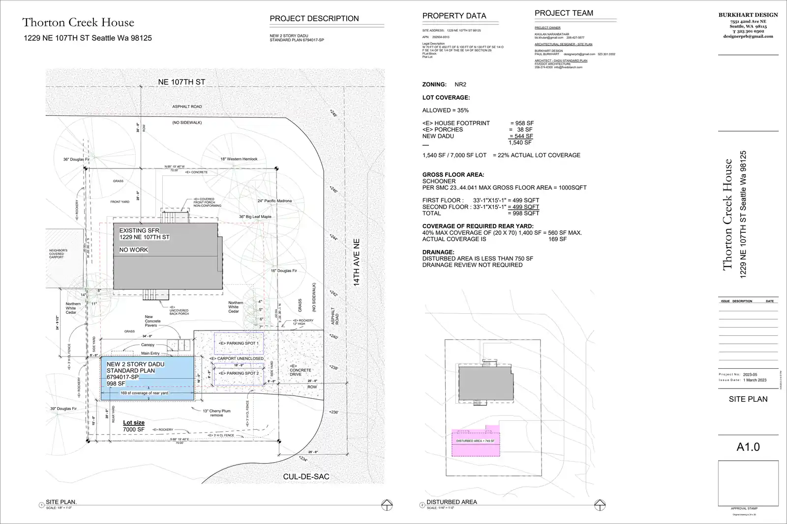 Site plan for 10601 14th Ave NE