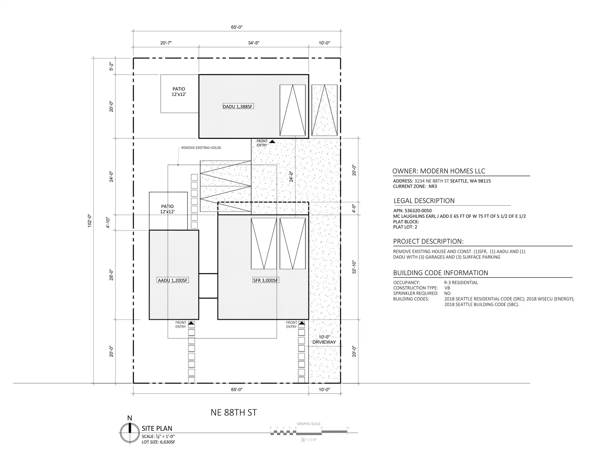 Site plan for 3234 NE 88th St