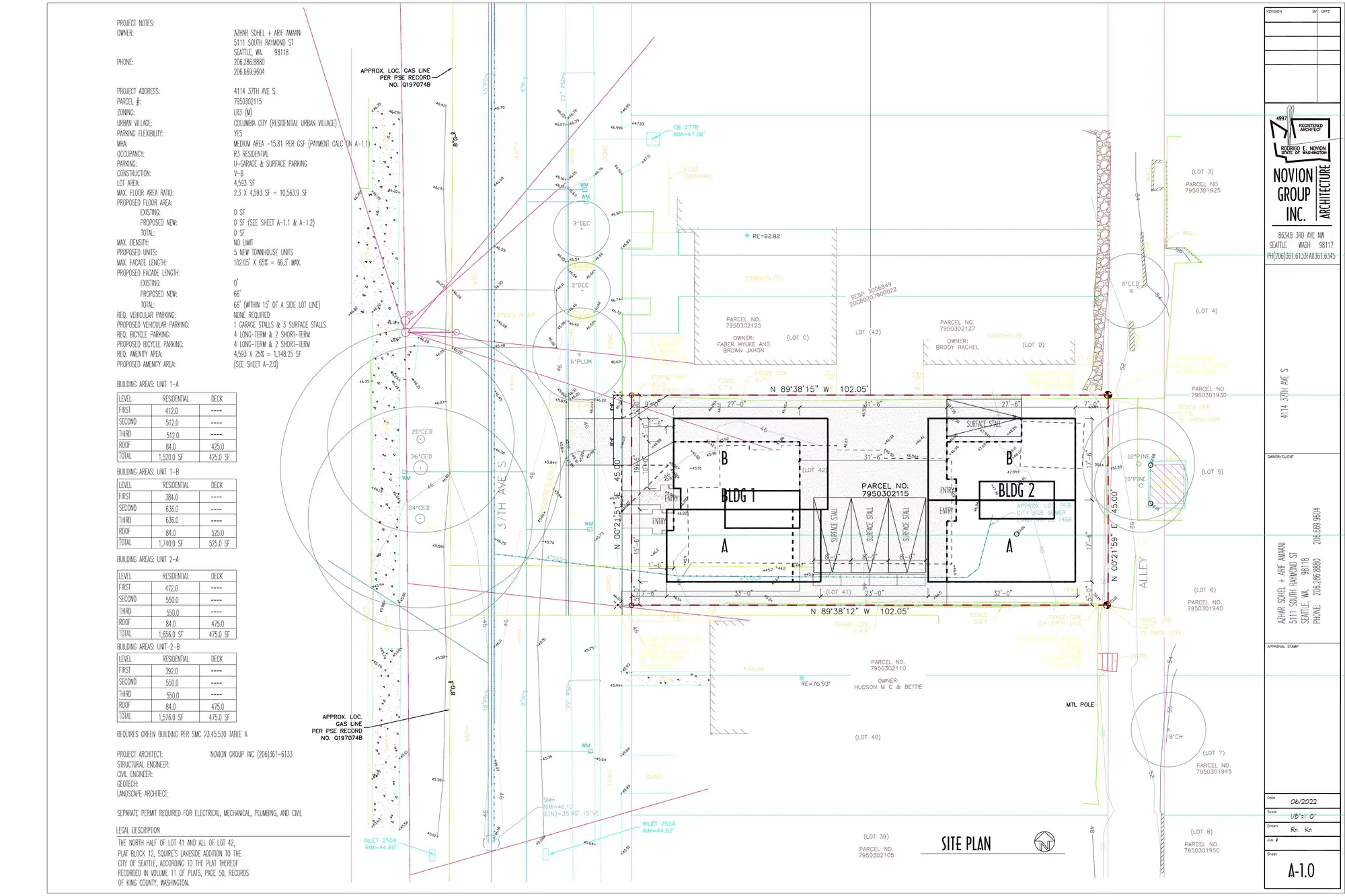 Site plan for 4114 A 37th Ave S