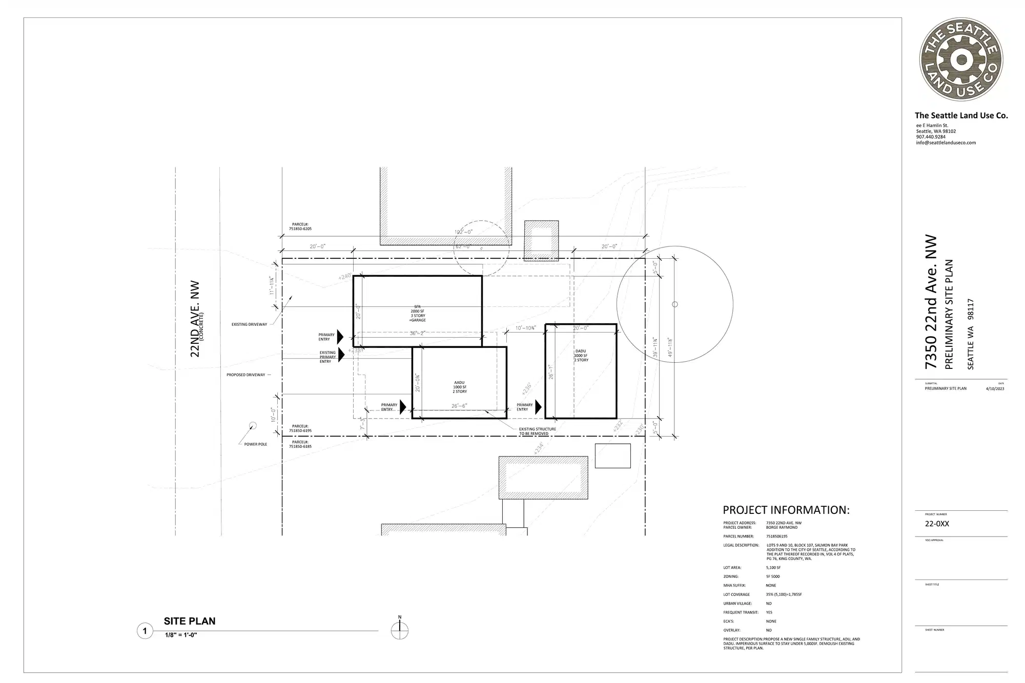 Site plan for 7350 22nd Ave NW
