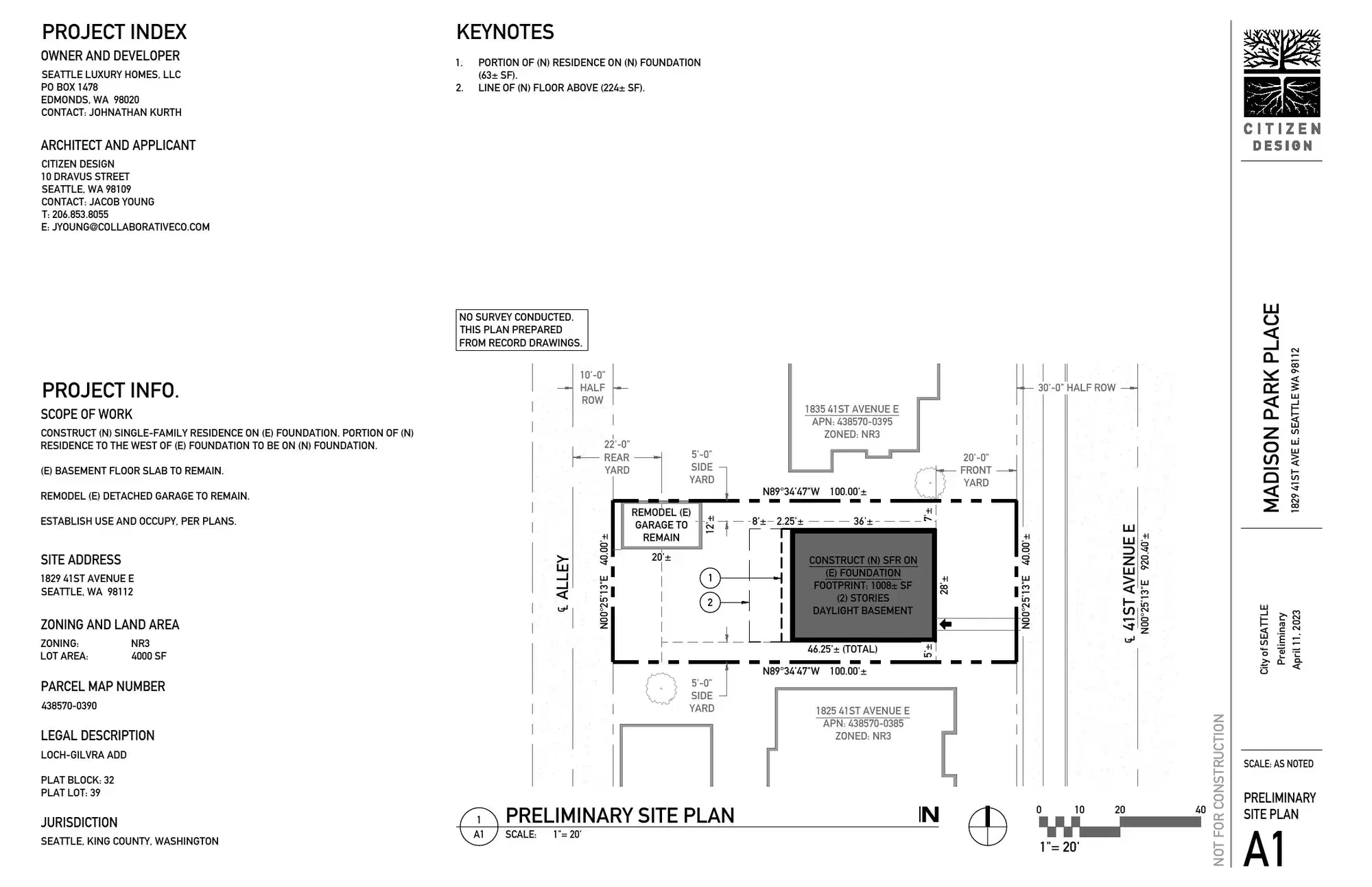 Site plan for 1829 41st Ave E