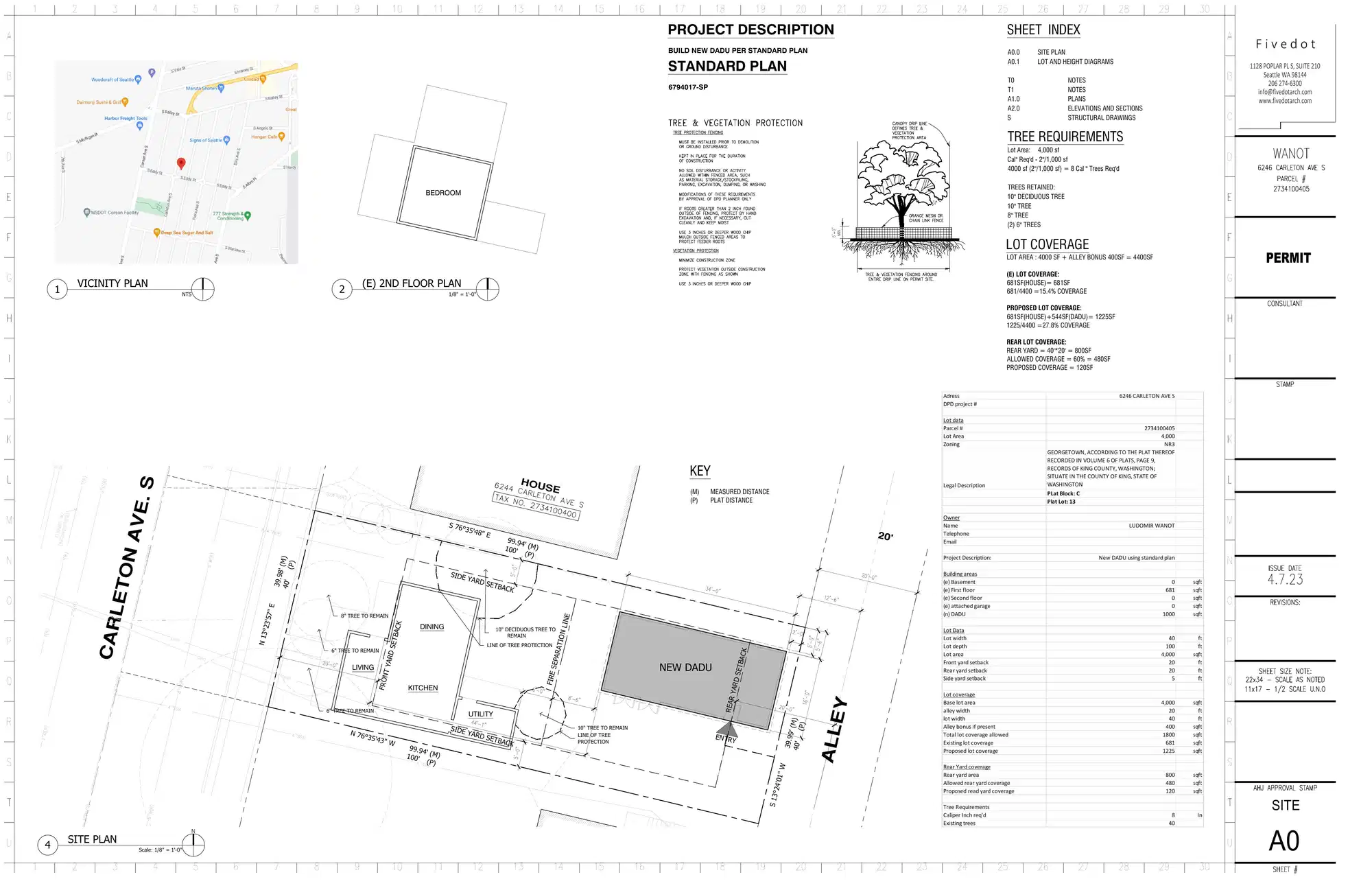 Site plan for 6246 B Carleton Ave S