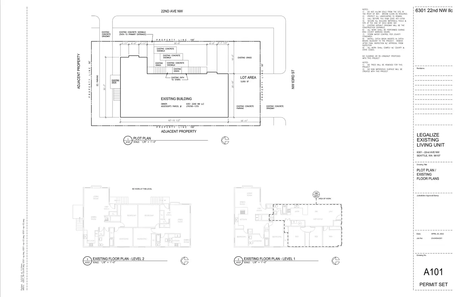 Site plan for 6301 22nd Ave NW